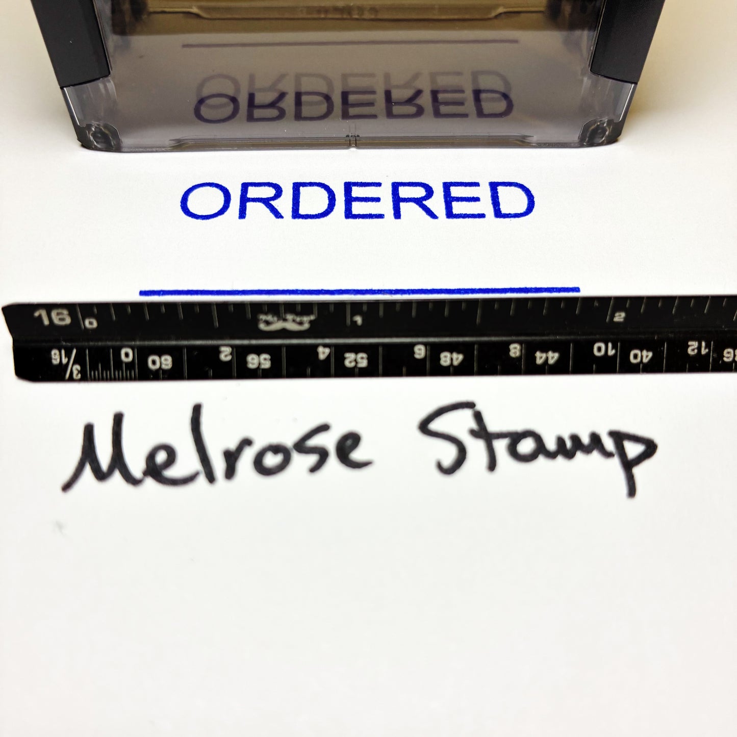 Ordered stamp blue ink self-inking large