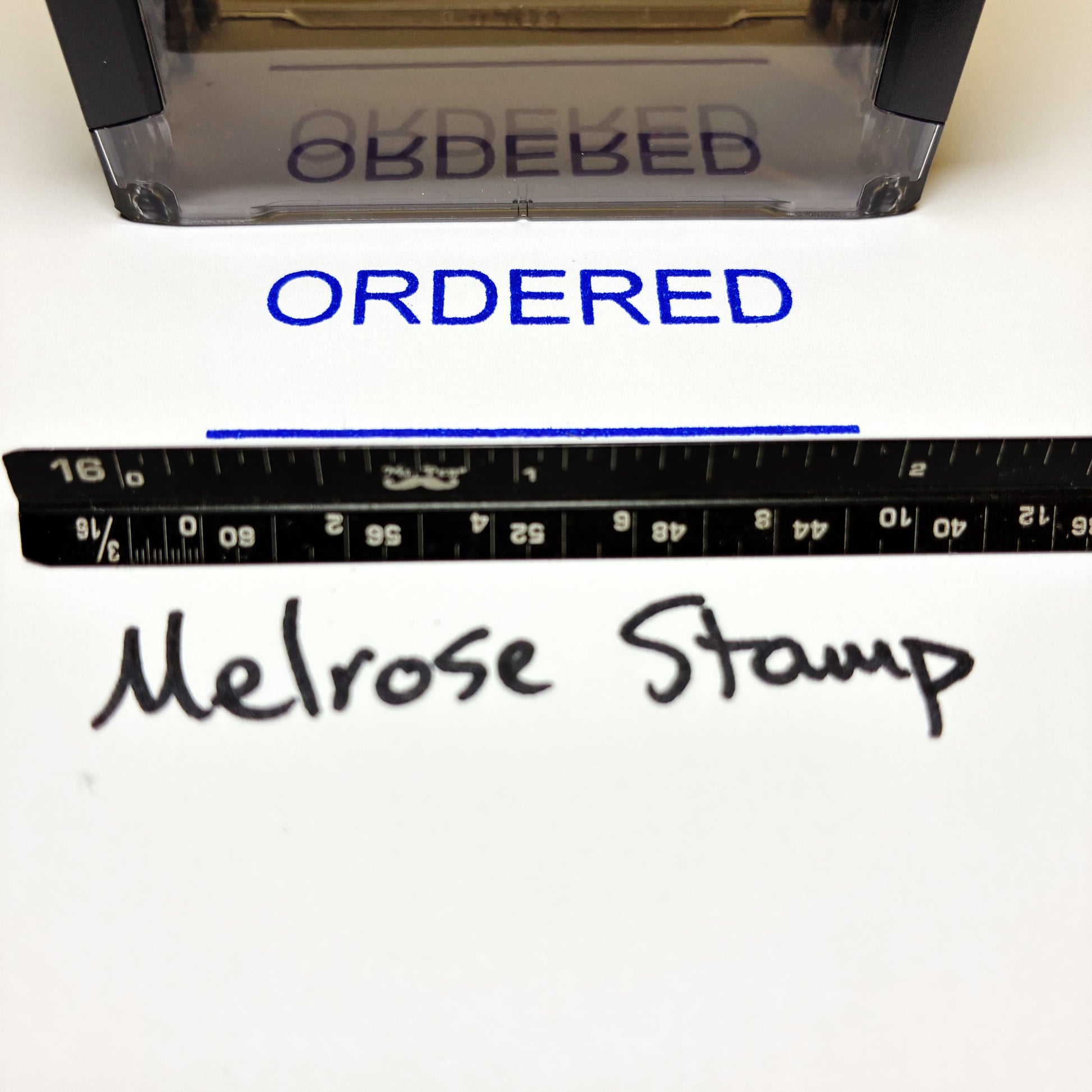 Ordered stamp blue ink self-inking large