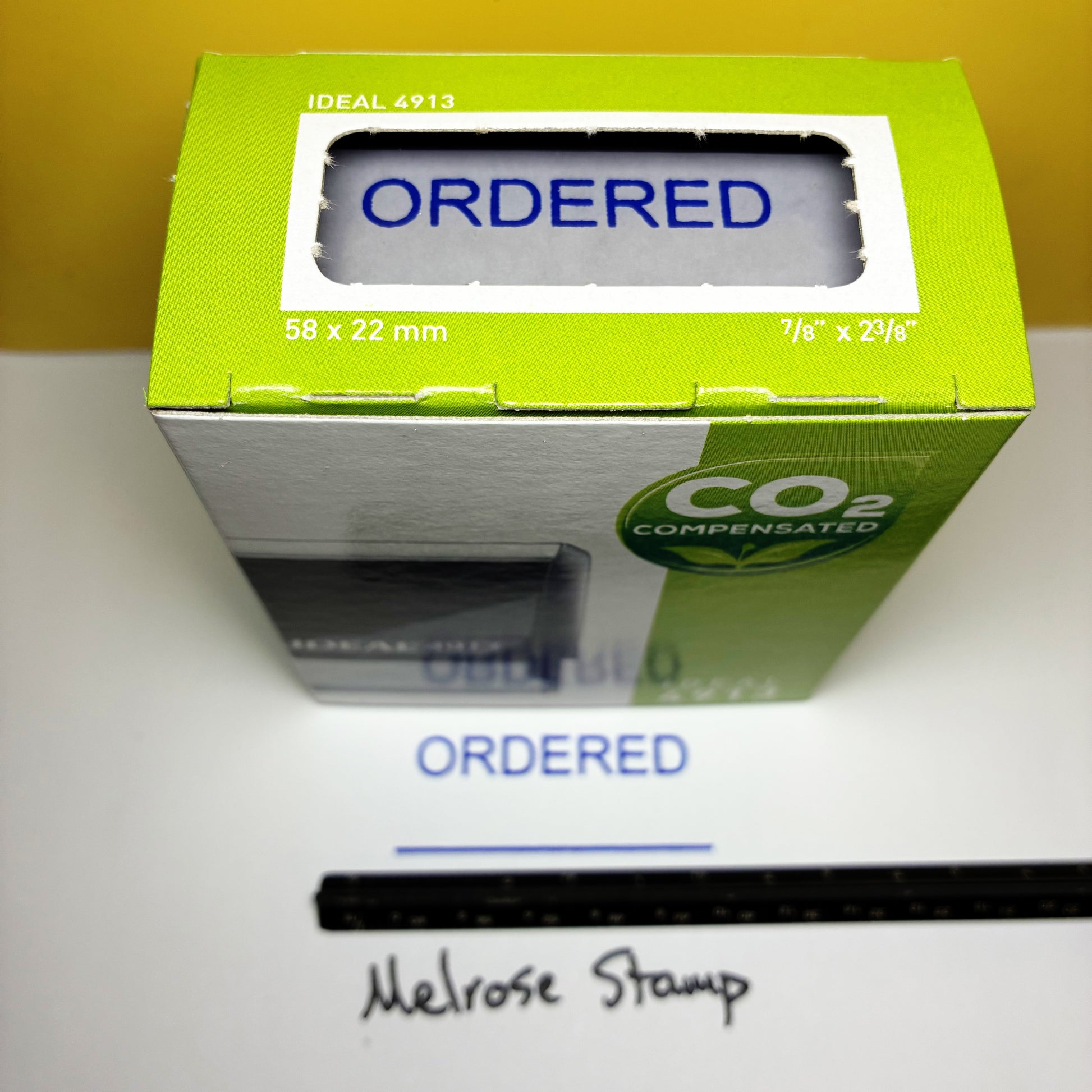 Ordered stamp blue ink self-inking large