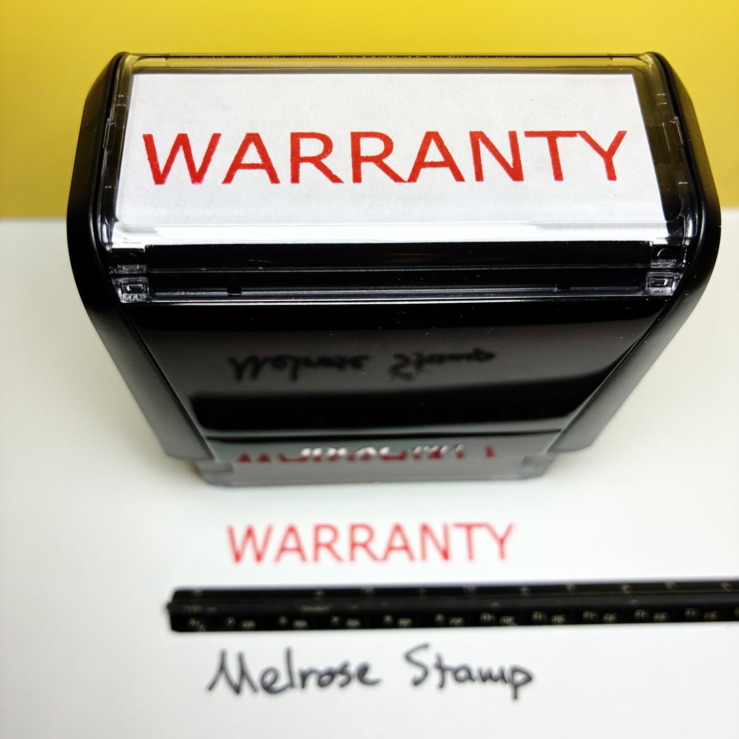 Warranty Rubber Stamp Red Ink Self Inking Ideal 4913