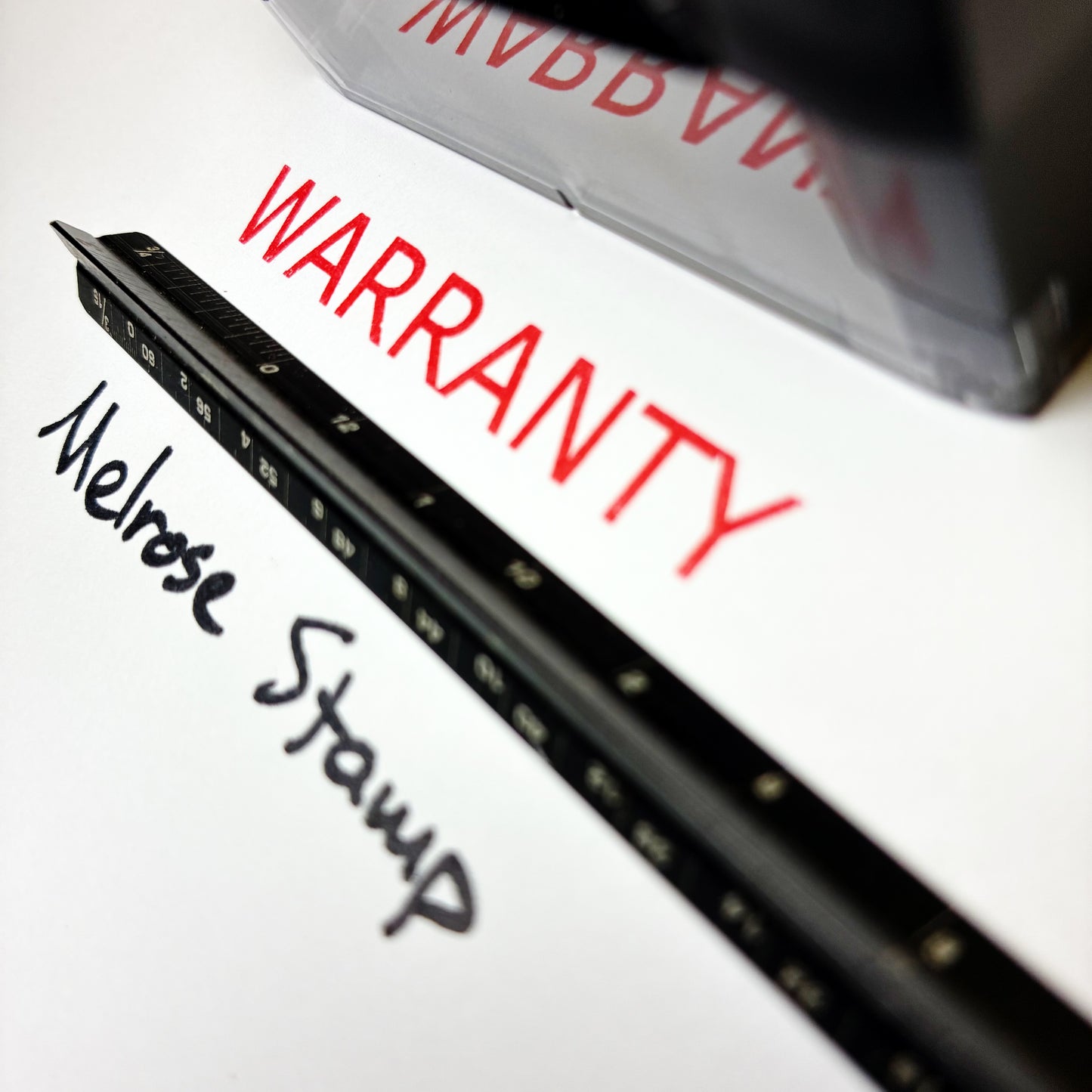Warranty Rubber Stamp Red Ink Self Inking Ideal 4913