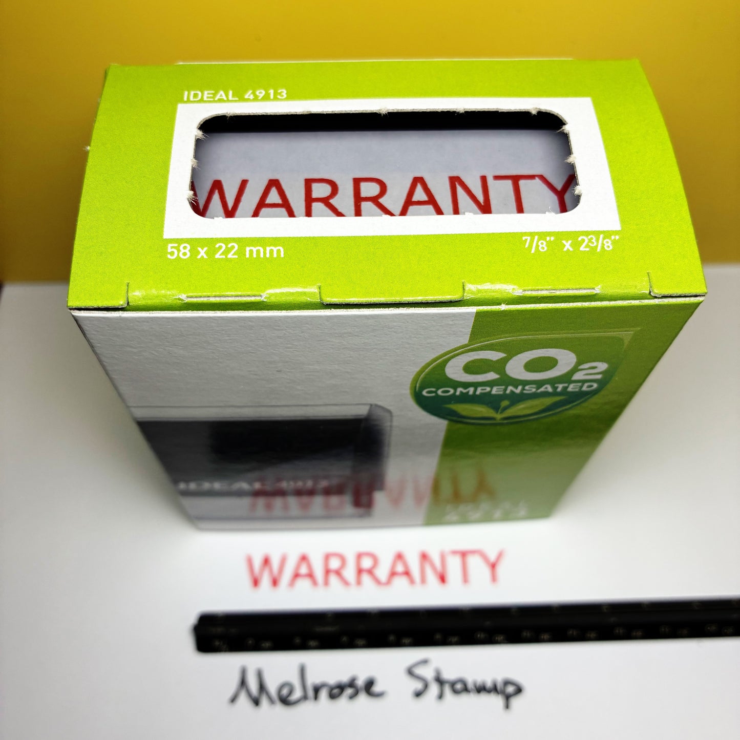 Warranty Rubber Stamp Red Ink Self Inking Ideal 4913