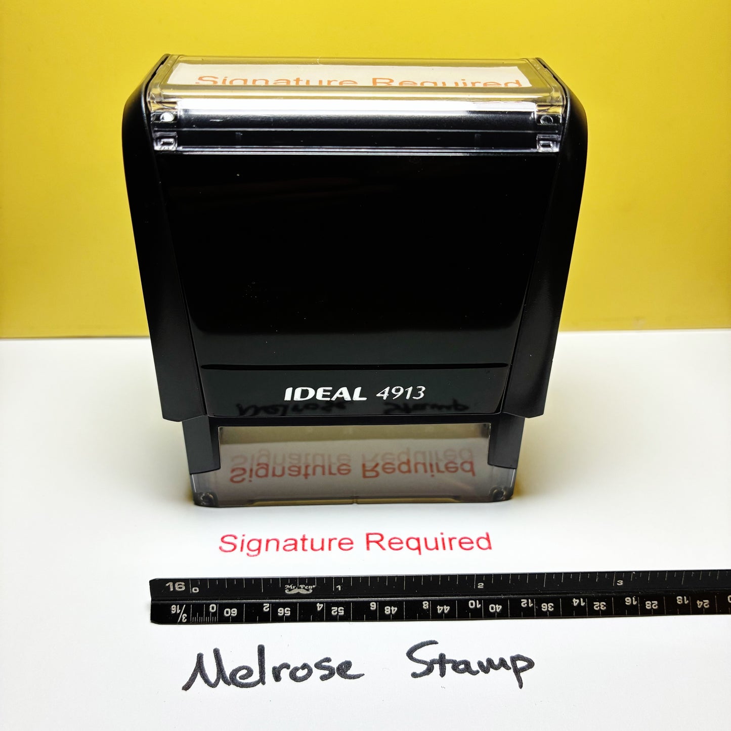 Signature Required Rubber Stamp Red Ink Self Inking Ideal 4913