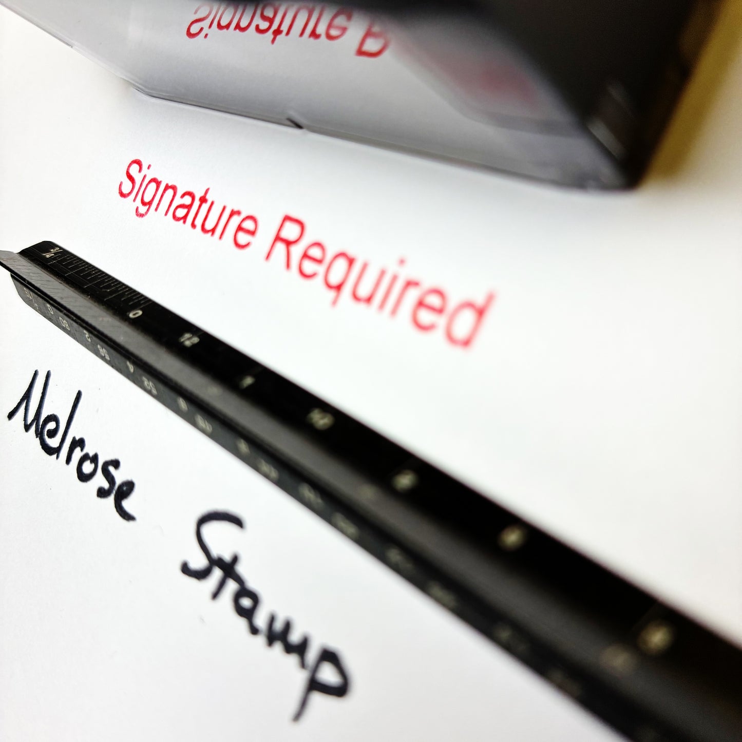 Signature Required Rubber Stamp Red Ink Self Inking Ideal 4913