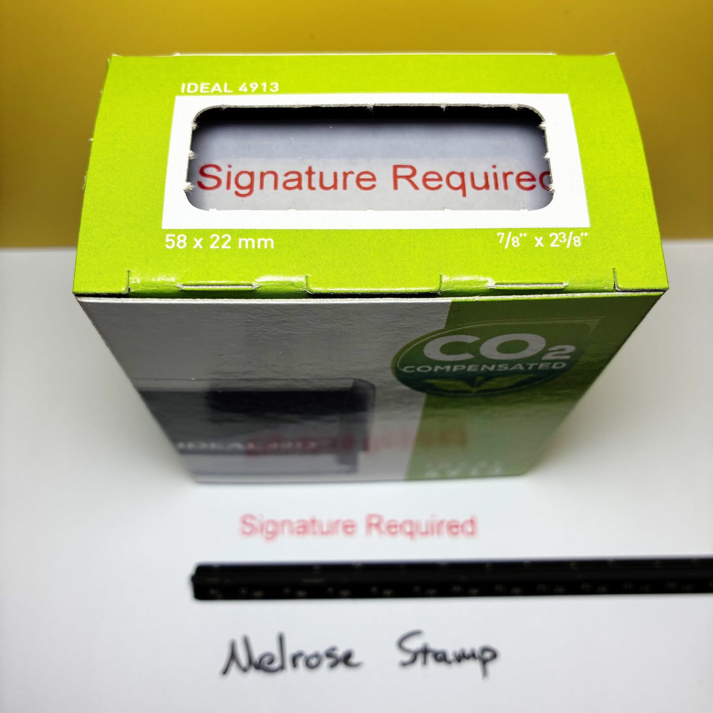 Signature Required Rubber Stamp Red Ink Self Inking Ideal 4913