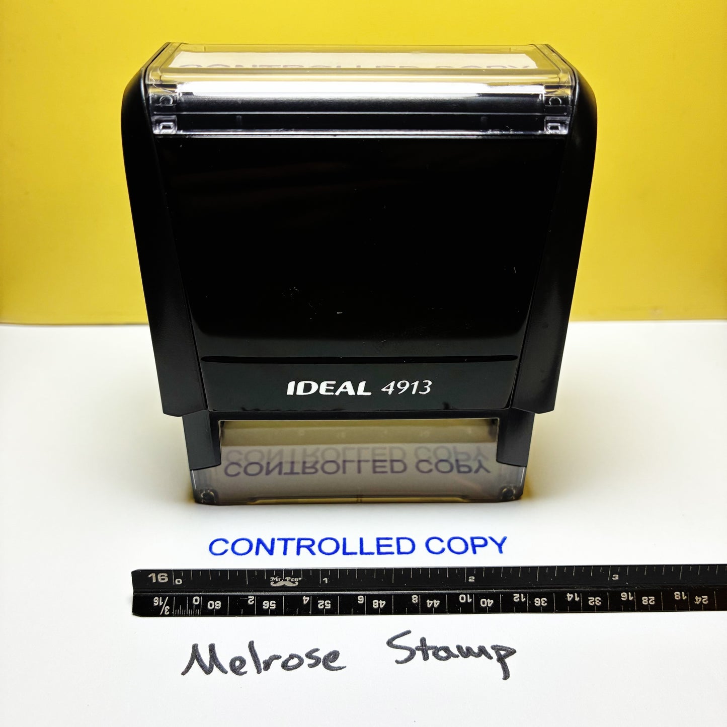 Controlled Copy stamp blue ink self-inking large
