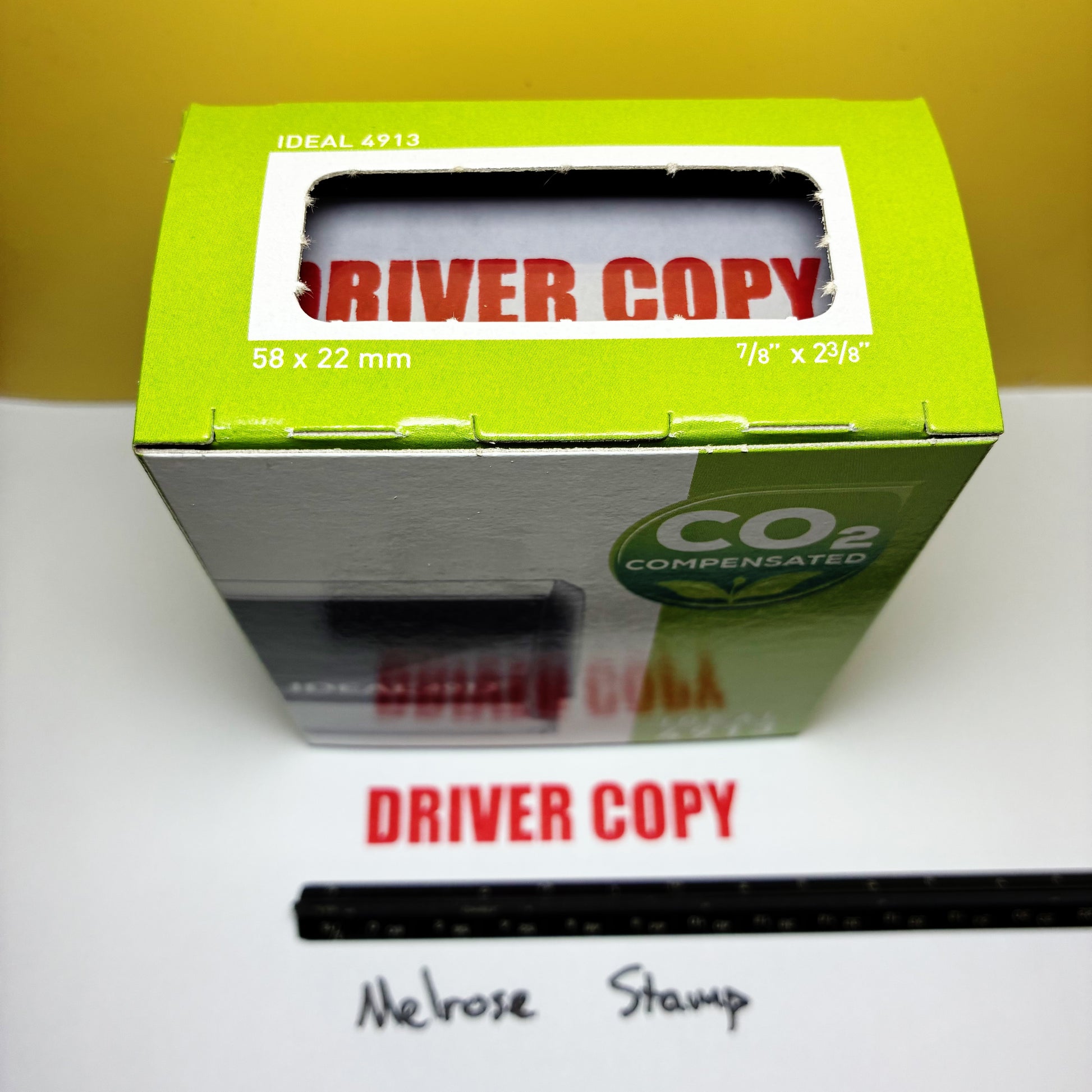 Green box with 'Driver Copy' text on a white surface
