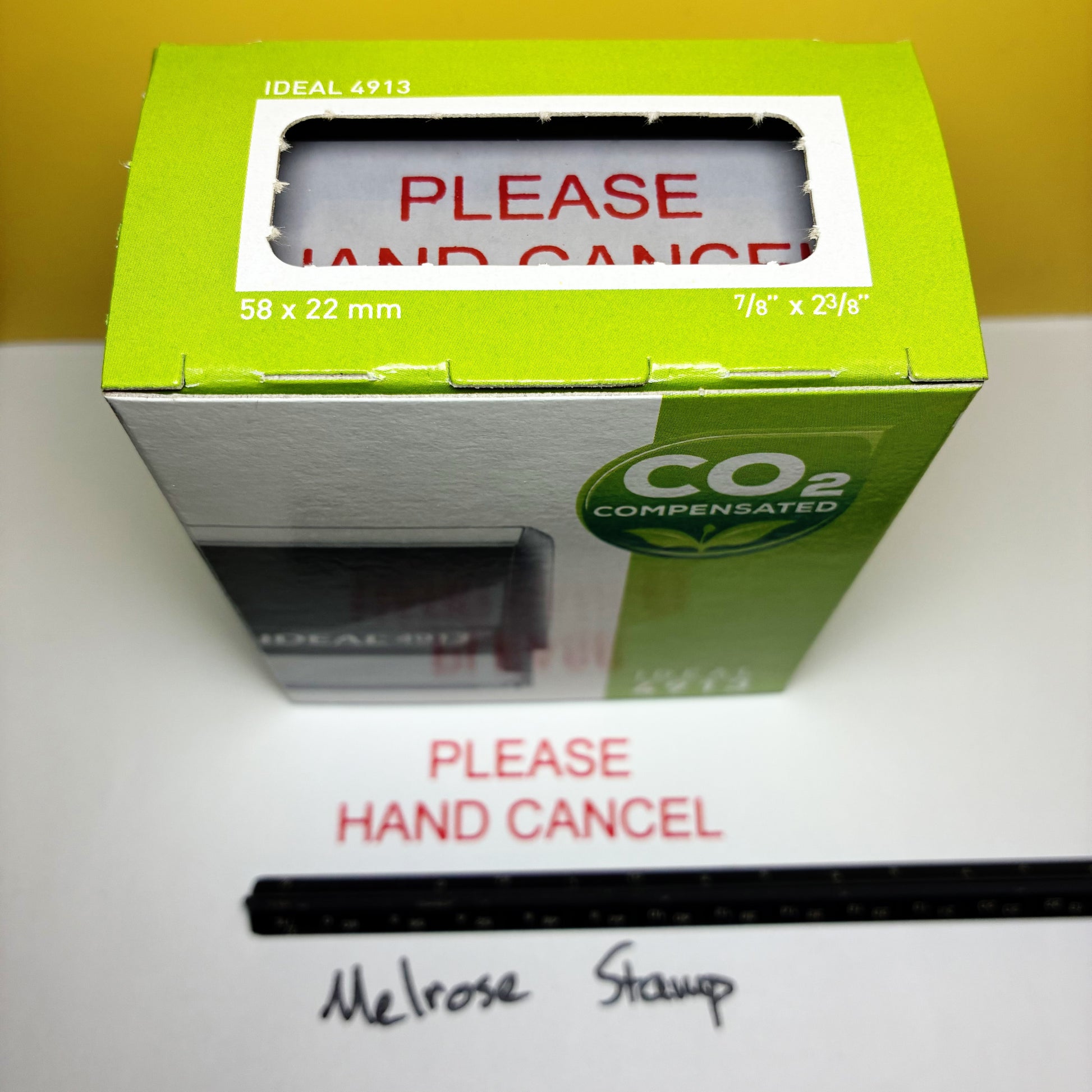 Please Hand Cancel boxed stamps in red ink large