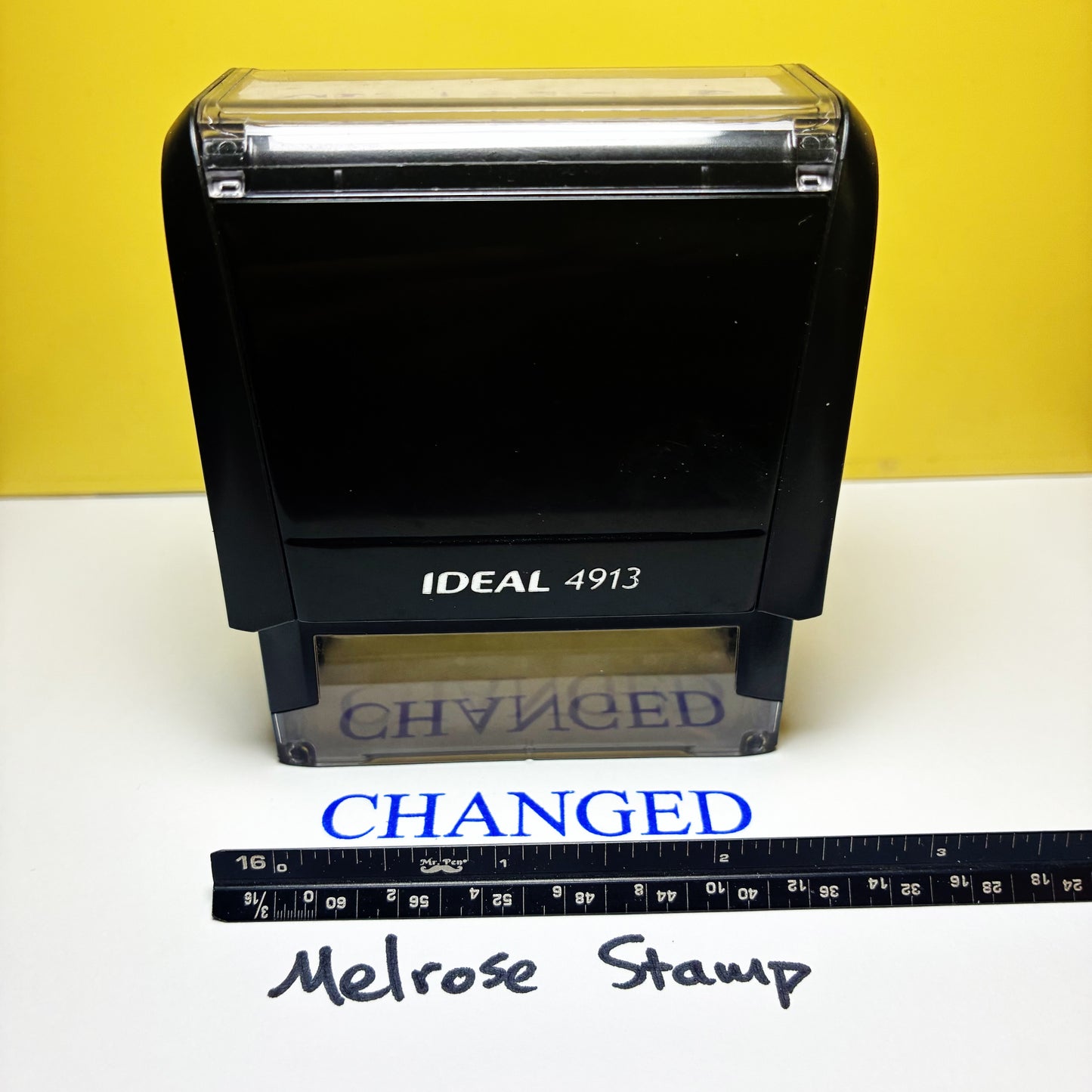 Changed stamp blue ink self-inking large