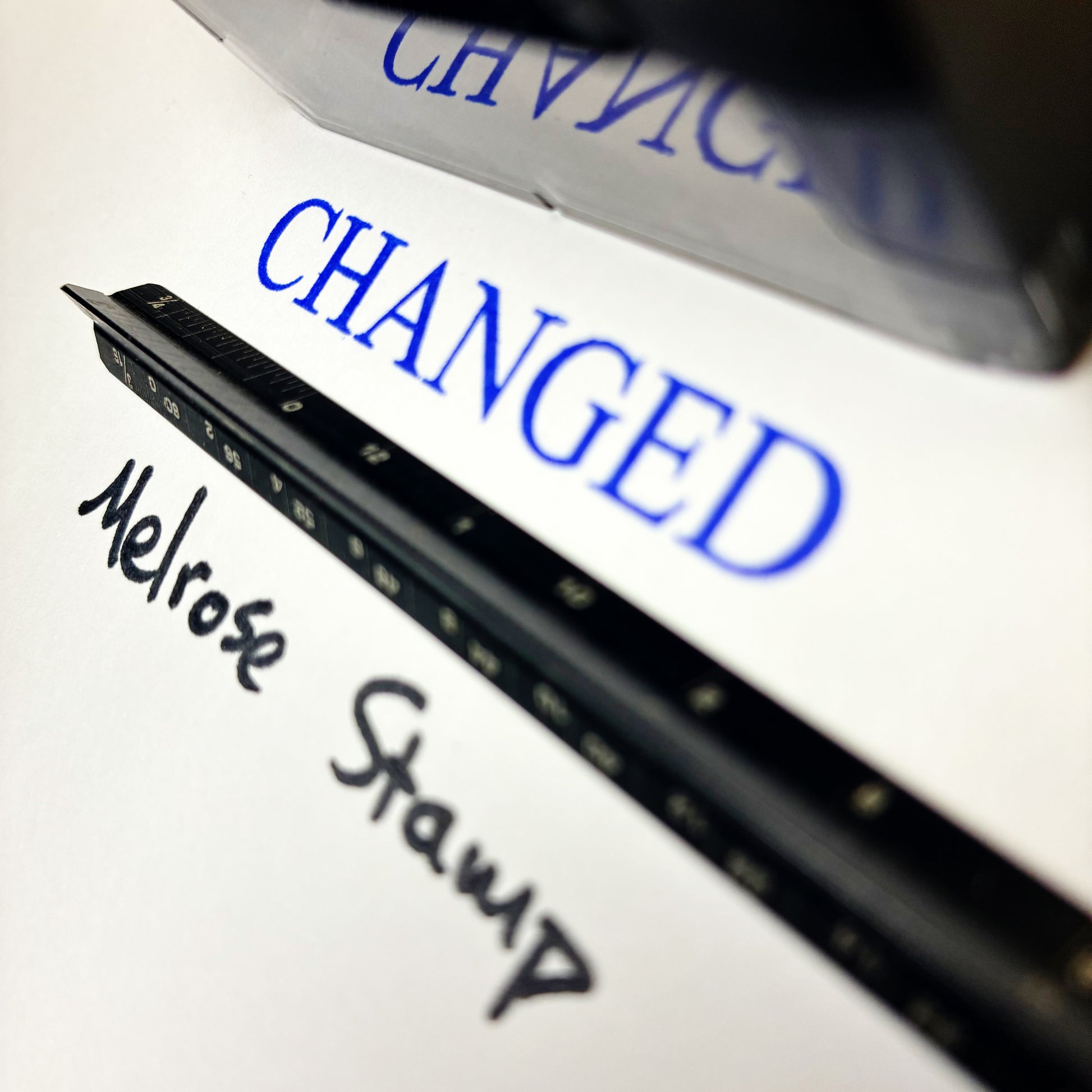 Changed stamp blue ink self-inking