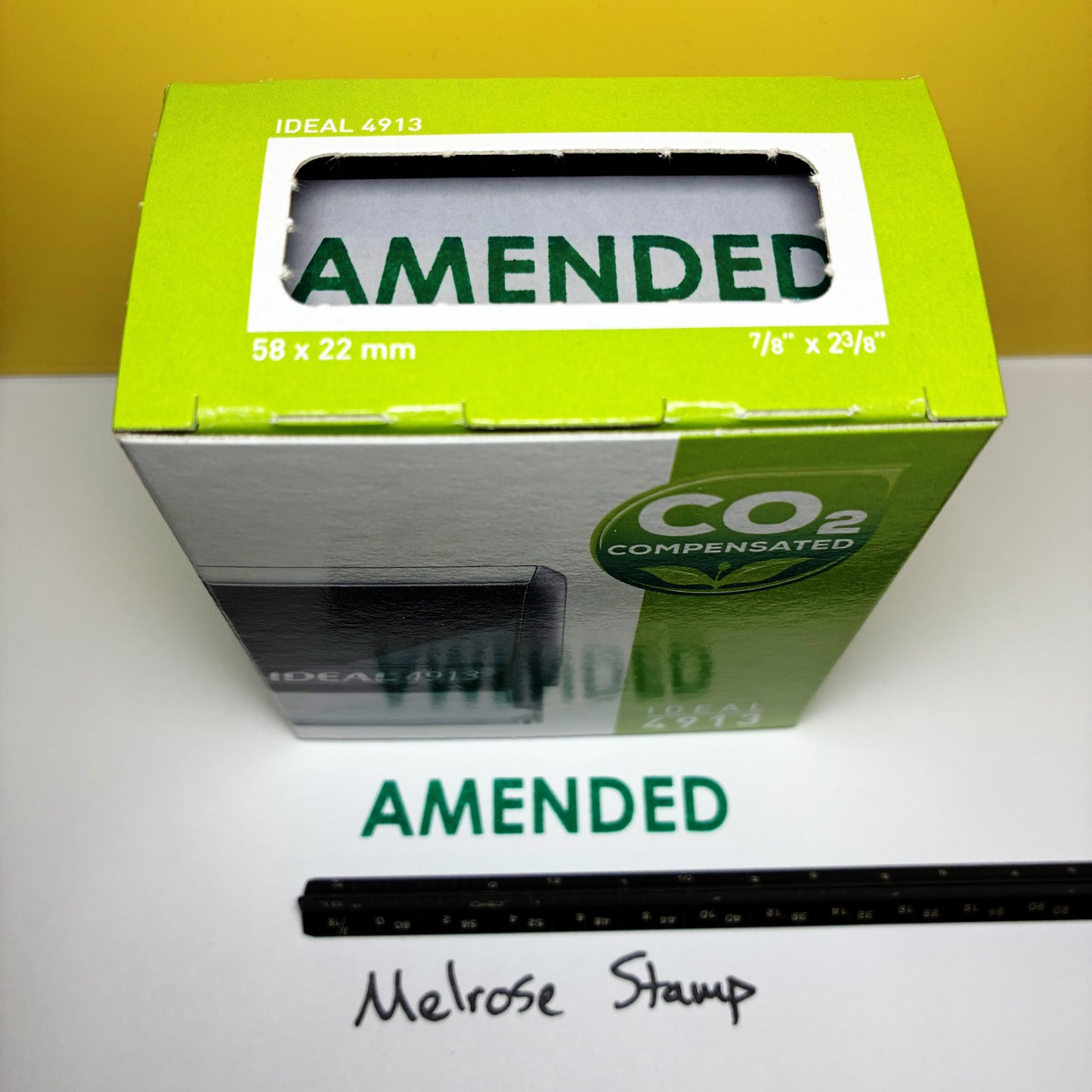 Amended rubber stamp green ink large