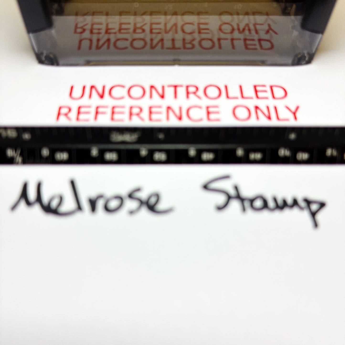Melrose Stamp with text 'UNCONTROLLED REFERENCE ONLY' on a white background