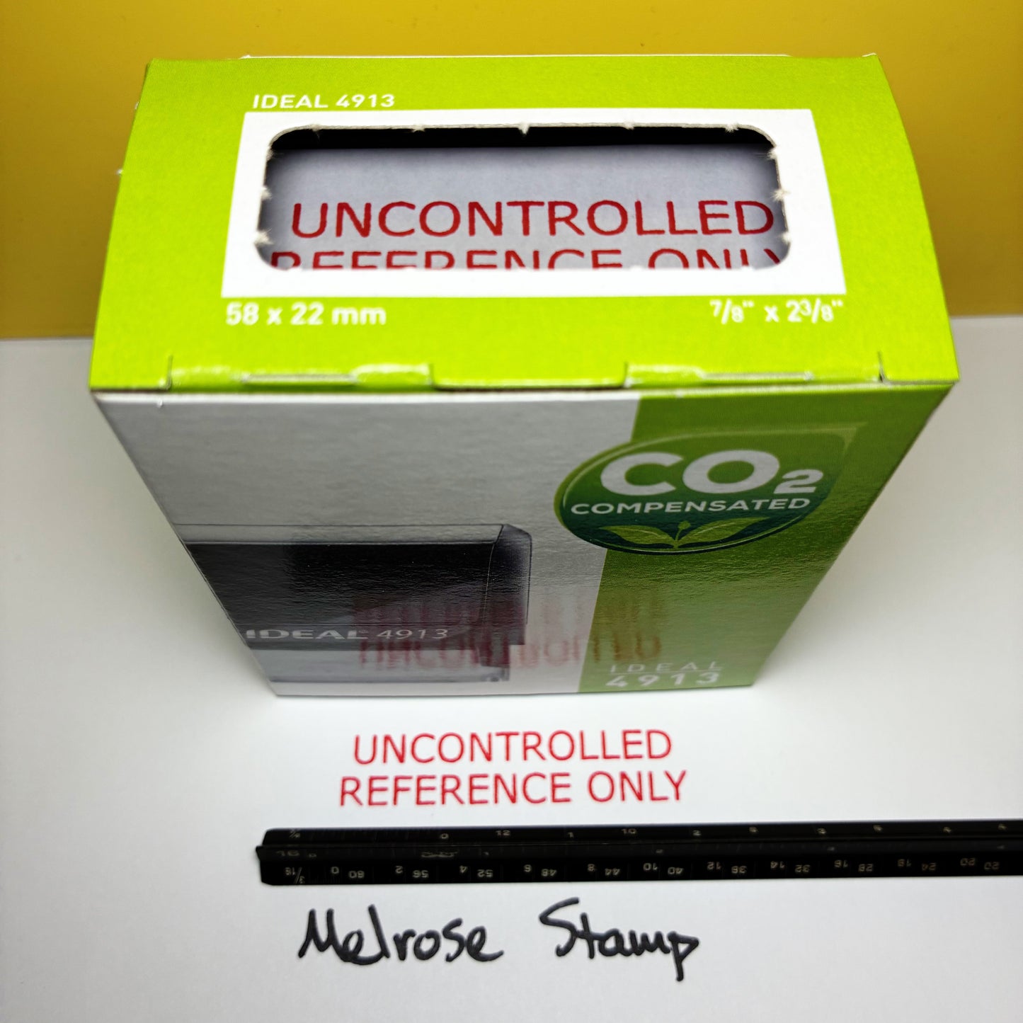Green box with 'Uncontrolled Reference Only' rubber stamp red ink on a white surface.