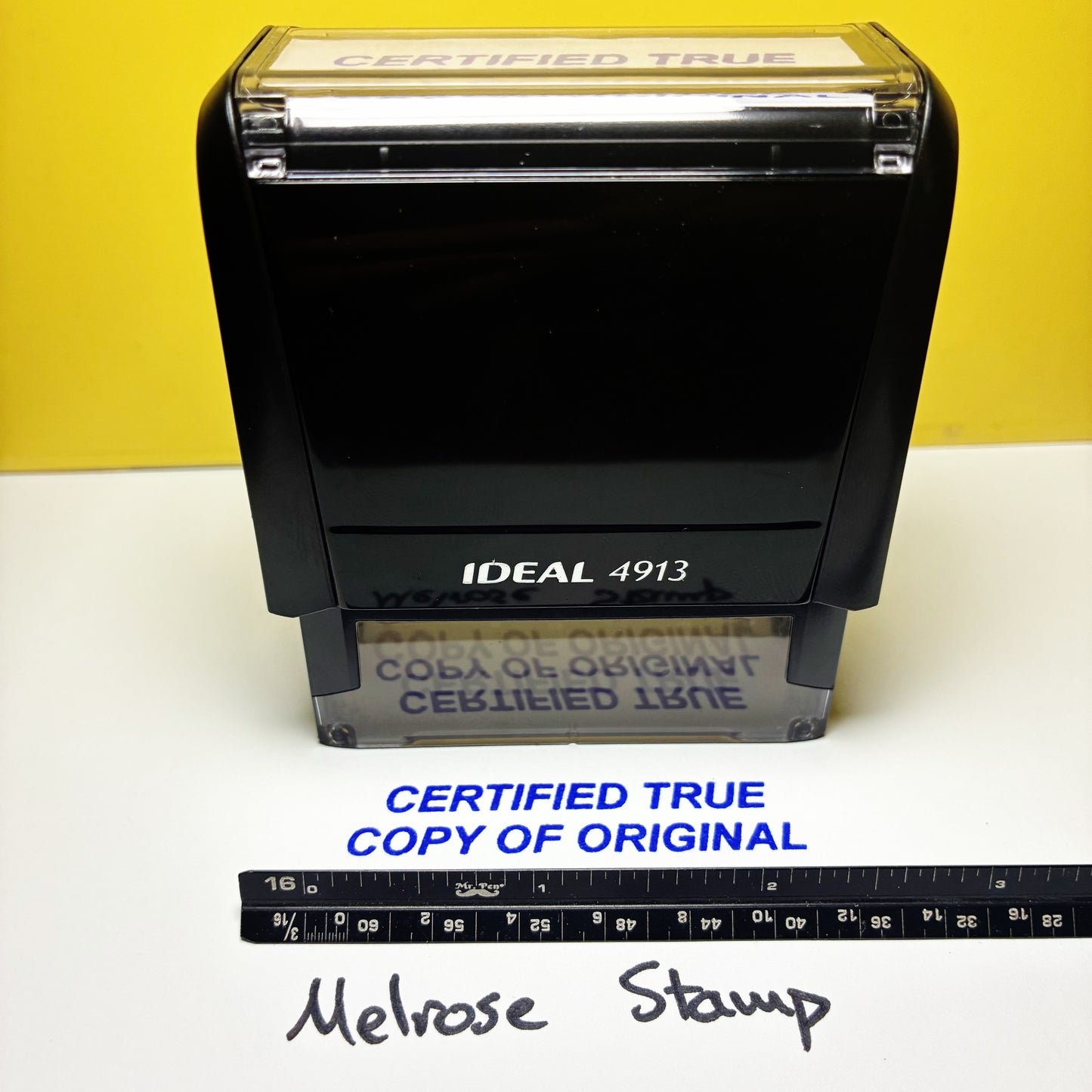 Certified True Copy Of Original stamp blue ink large self-inking