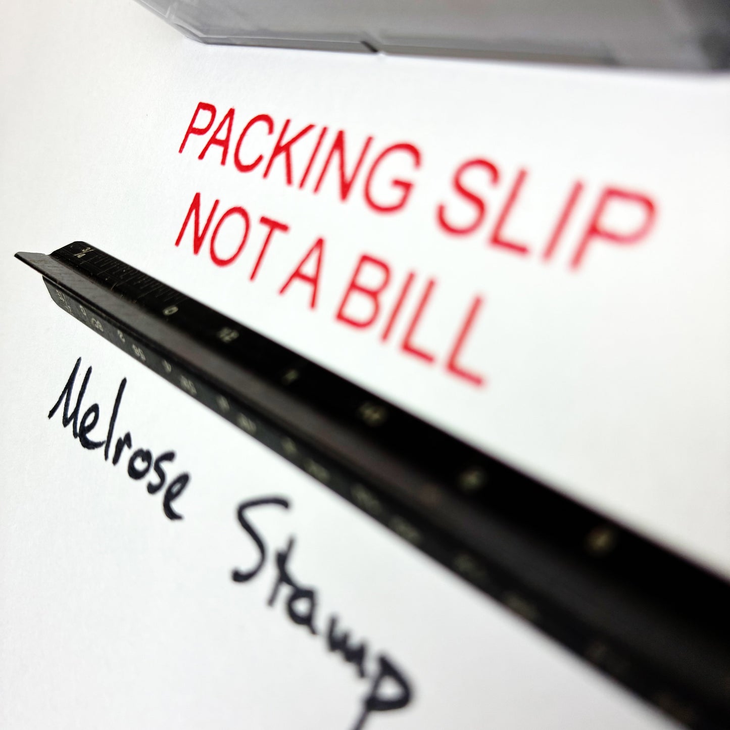 Packing Slip Not A Bill rubber stamp red ink large