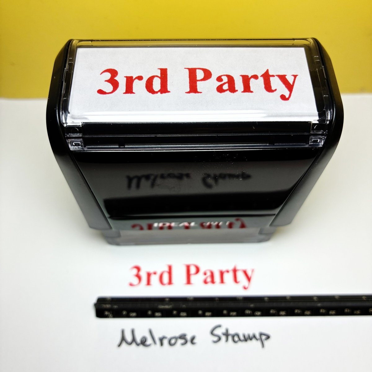 3rd Party Rubber Stamp Red Ink Self Inking Ideal 4913 - Melrose Stamp Co