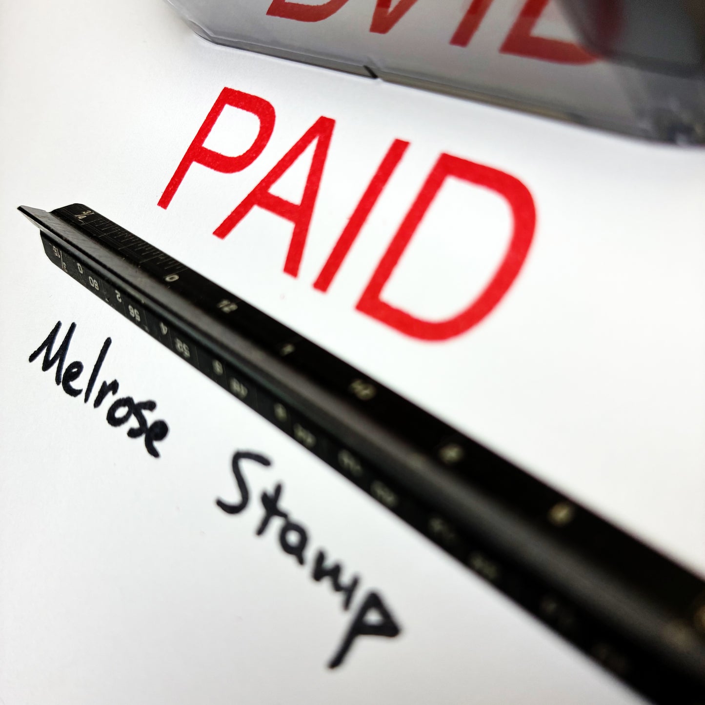 Paid stamp red ink self-inking large