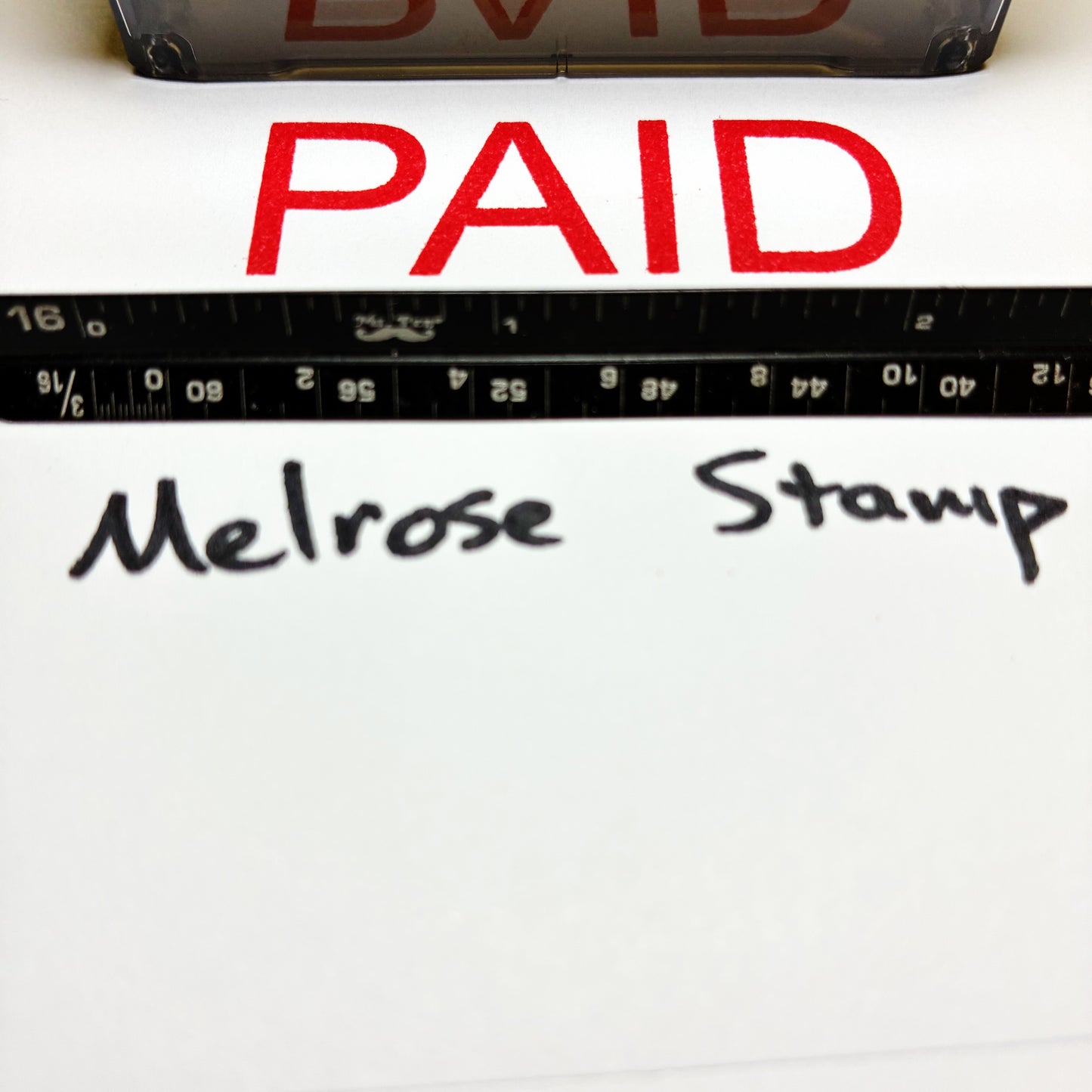 Paid stamp red ink self-inking large