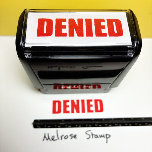 Denied stamp red ink self-inking large