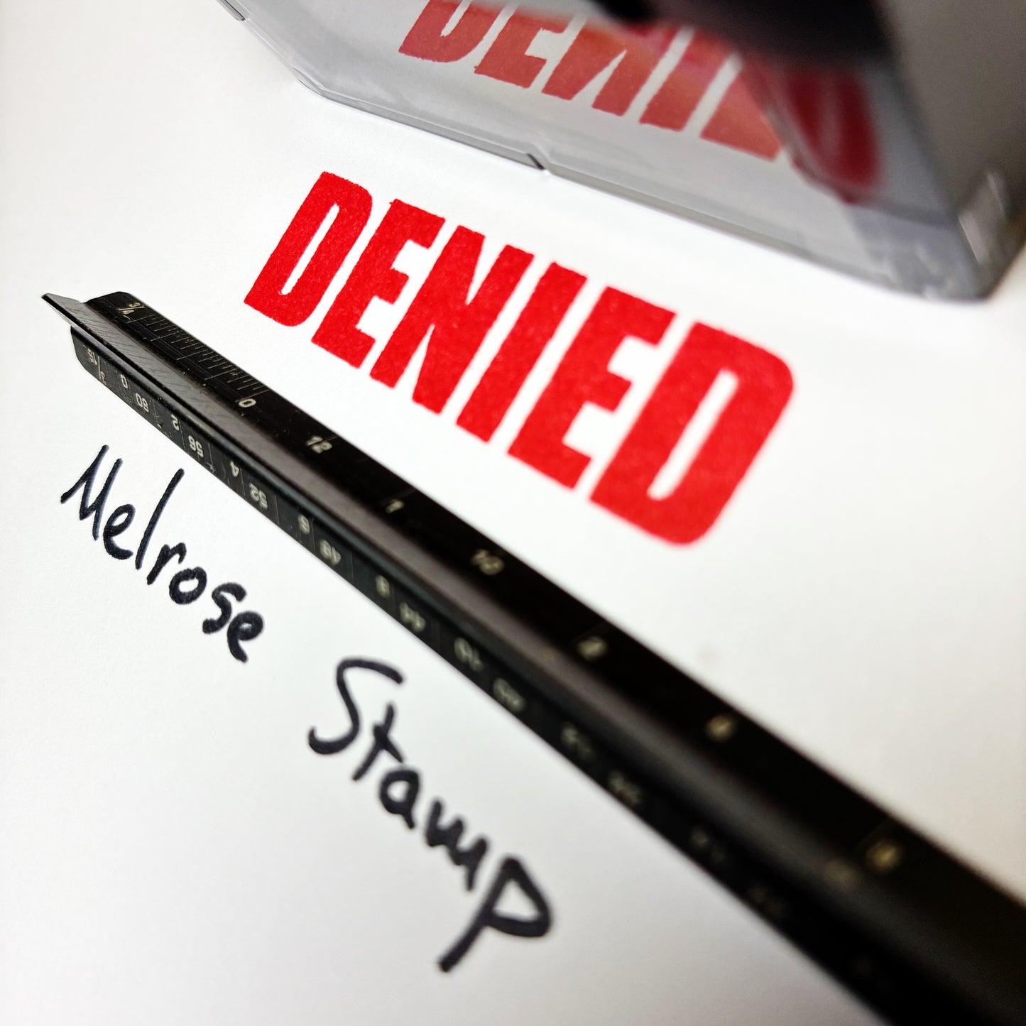 Denied stamp red ink self-inking large