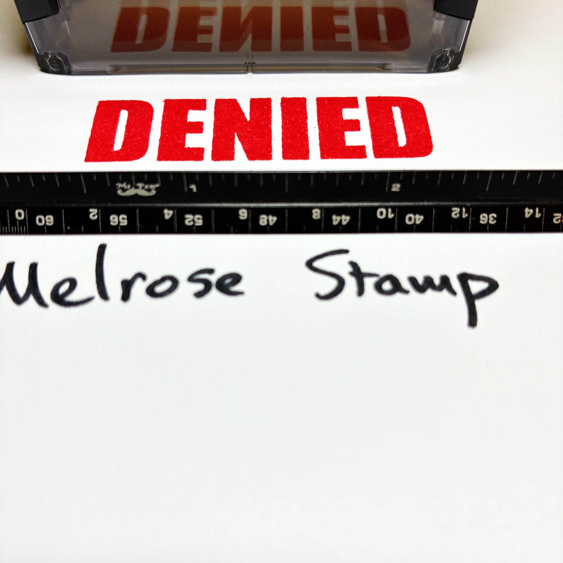 Denied stamp red ink self-inking large