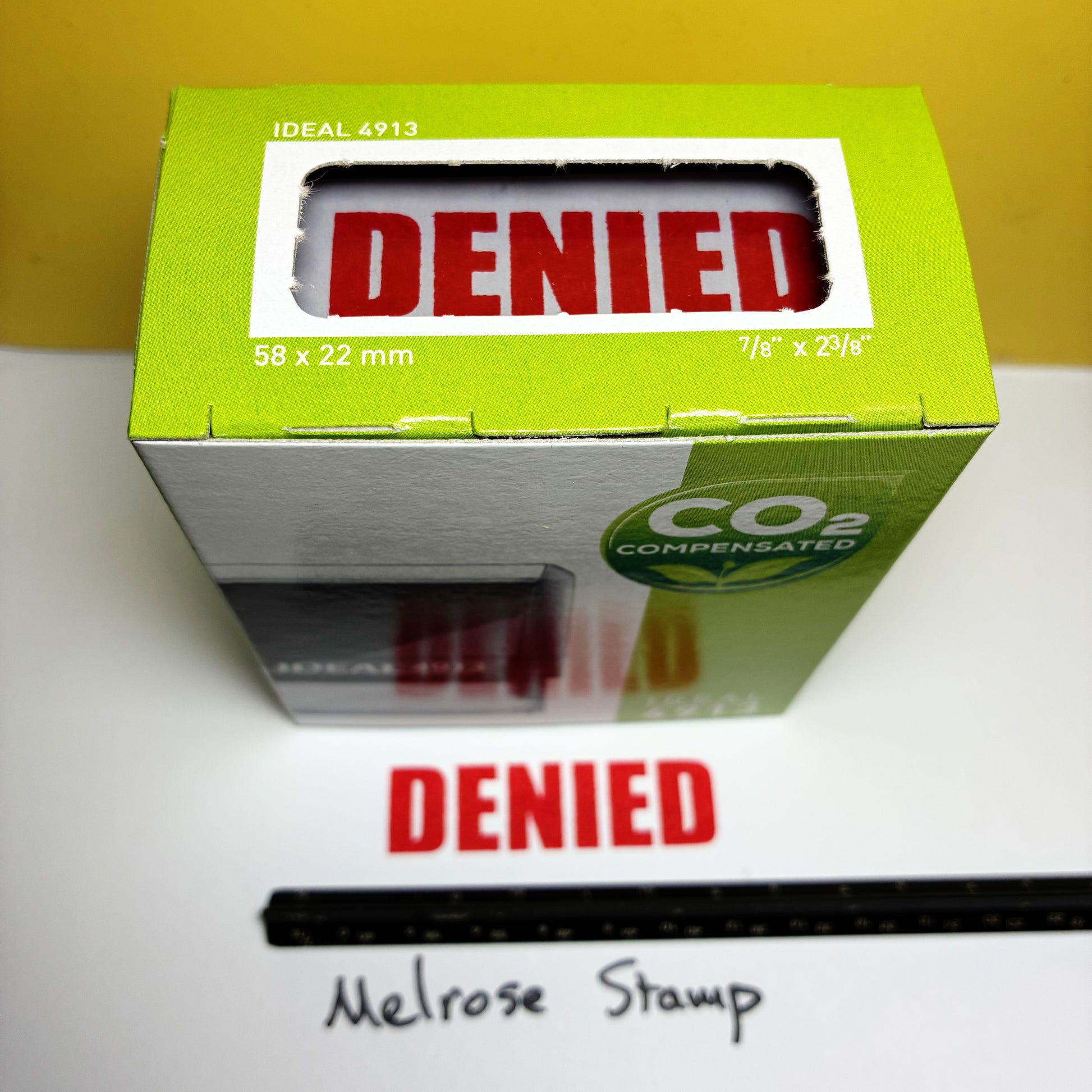 Denied stamp red ink self-inking large