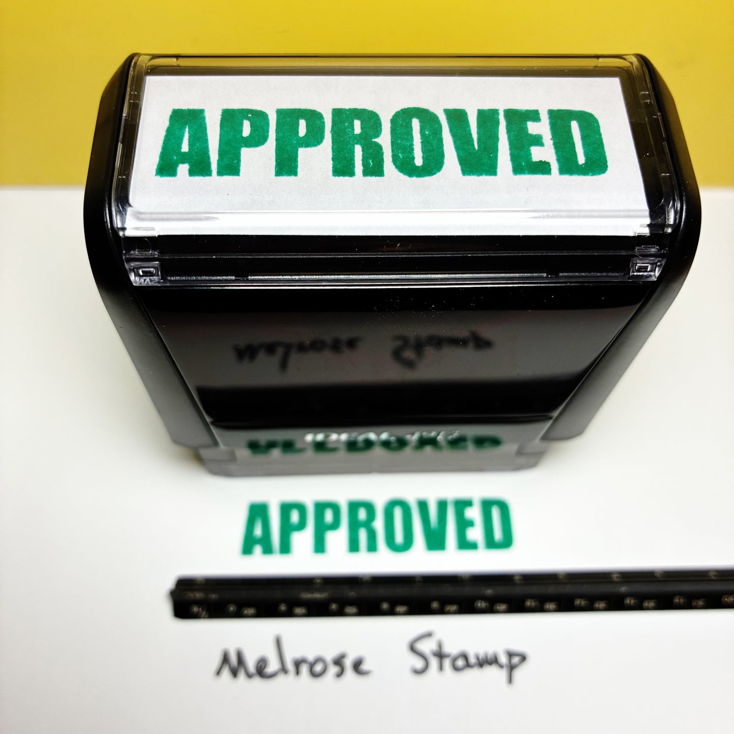 Approved stamp green ink self-inking large