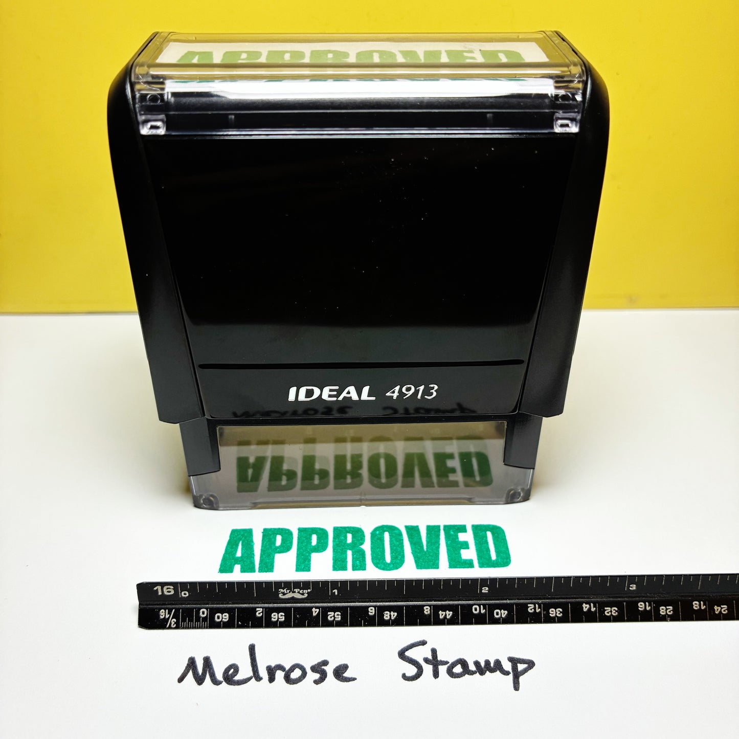 Approved stamp green ink self-inking large