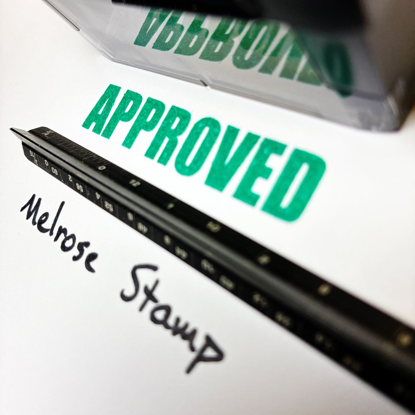 Approved stamp green ink self-inking large