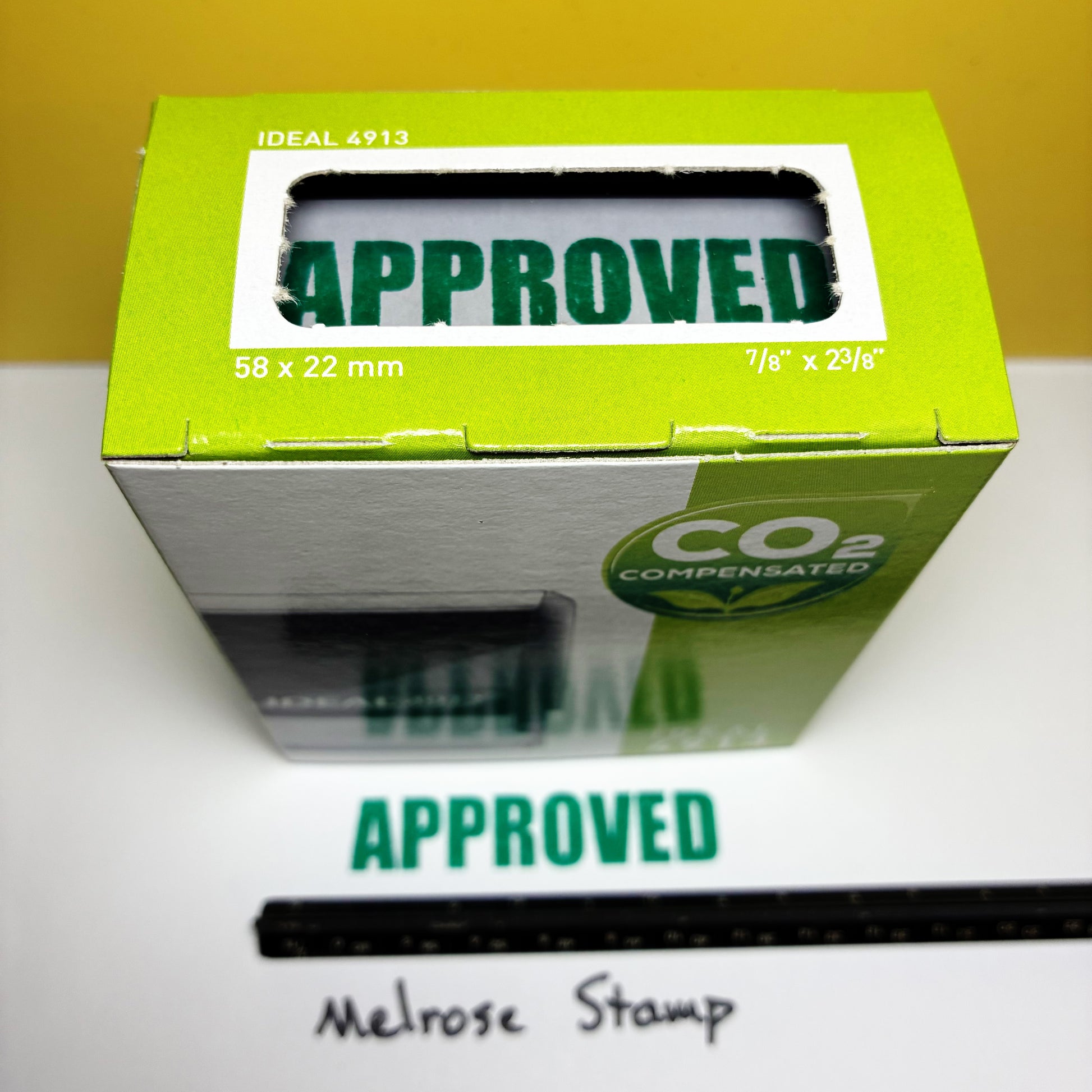 Approved stamp green ink self-inking large