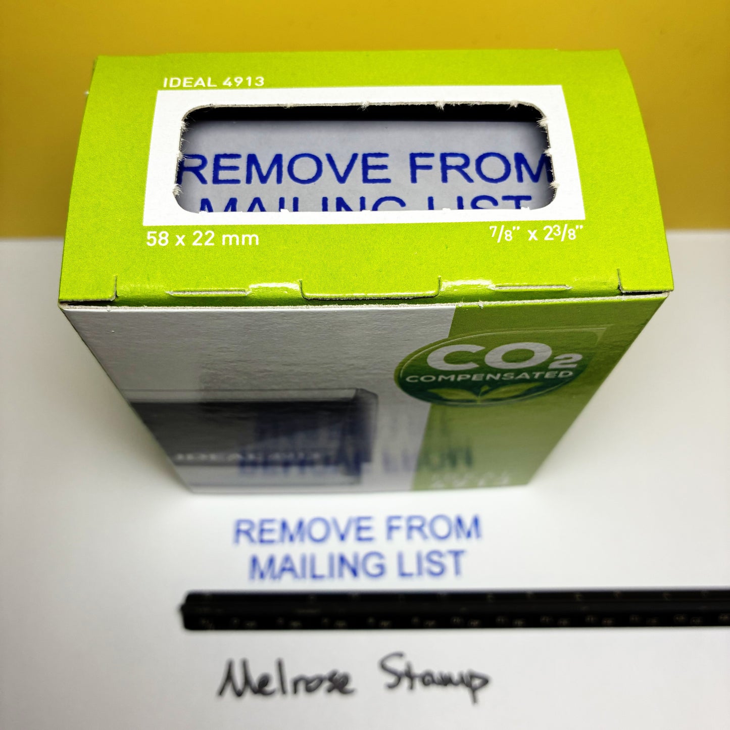 Remove From Mailing List stamp blue ink large