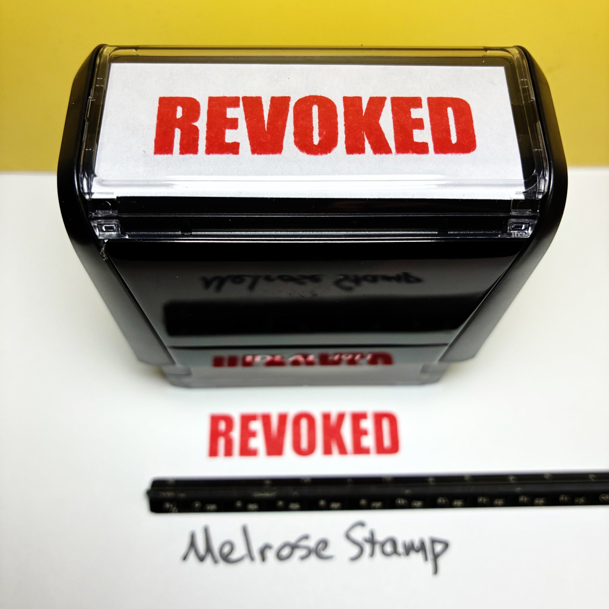 Revoked rubber stamp red ink large