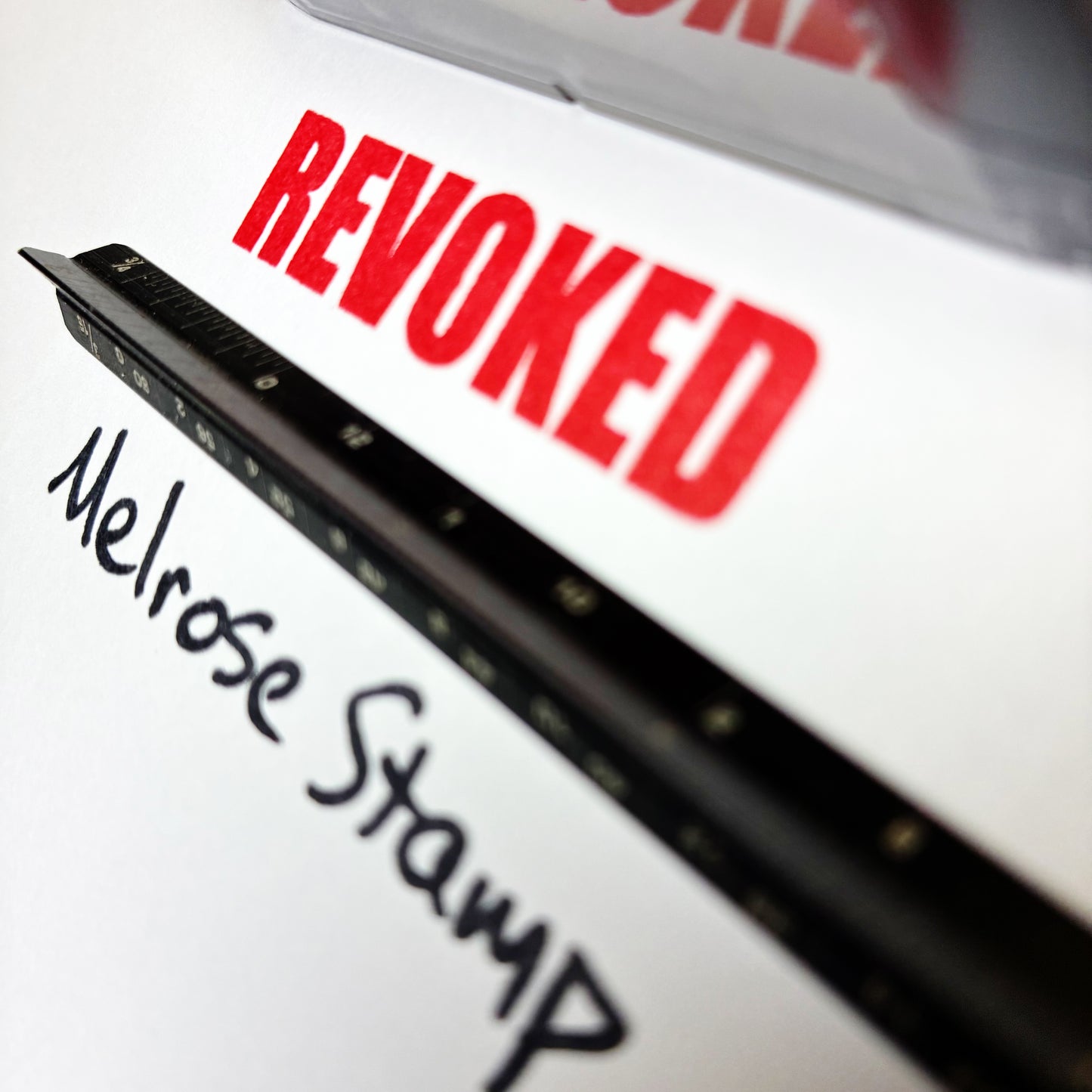 Revoked rubber stamp red ink large