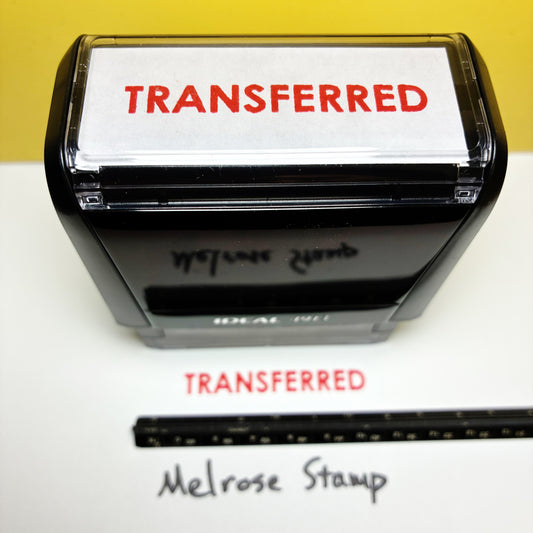 Transferred rubber stamp red ink large