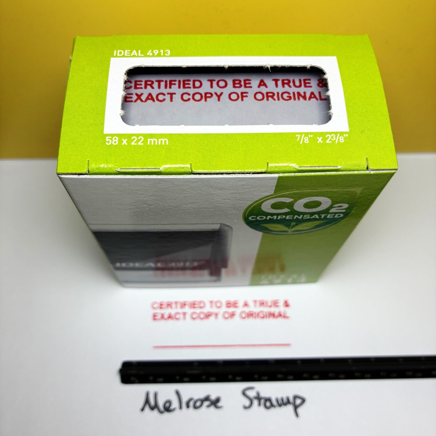 Certified to be a true and exact copy of original Rubber stamp red ink large