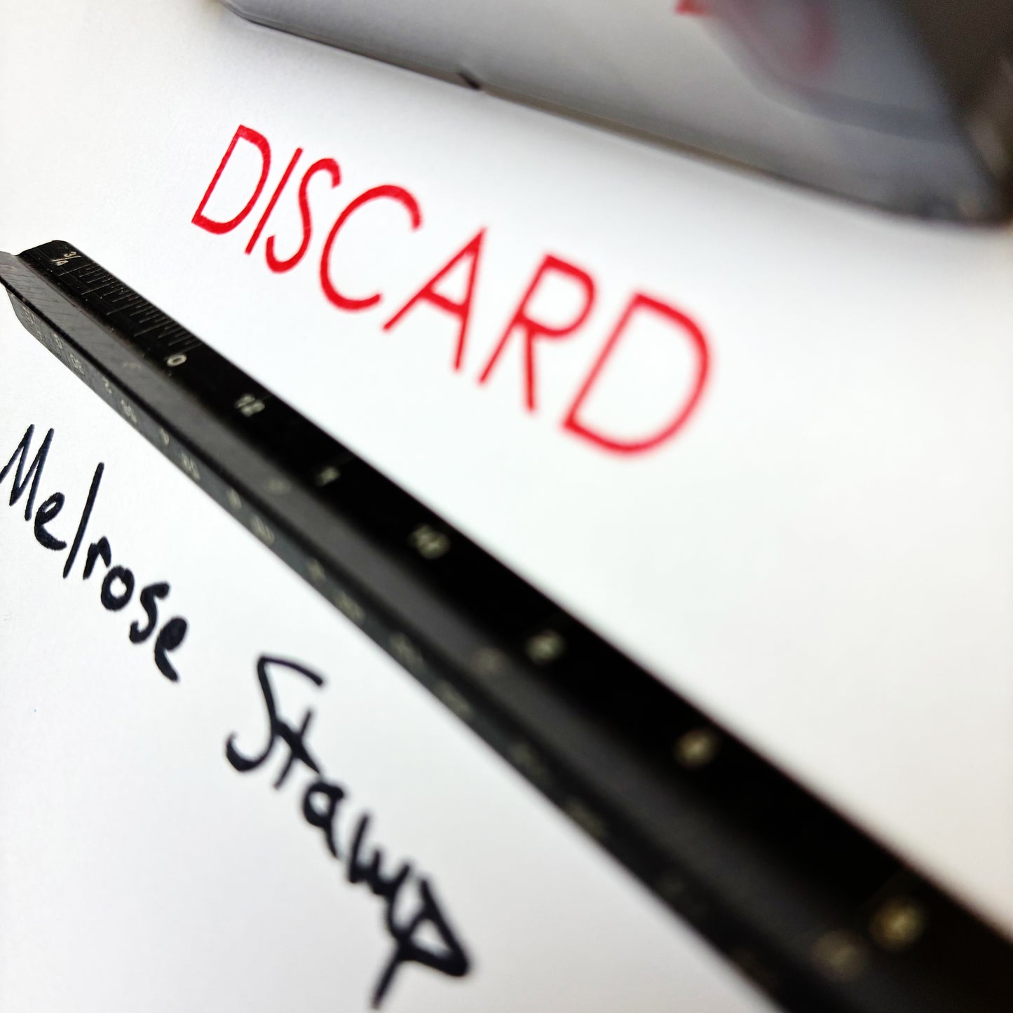 Discard rubber stamp red ink large