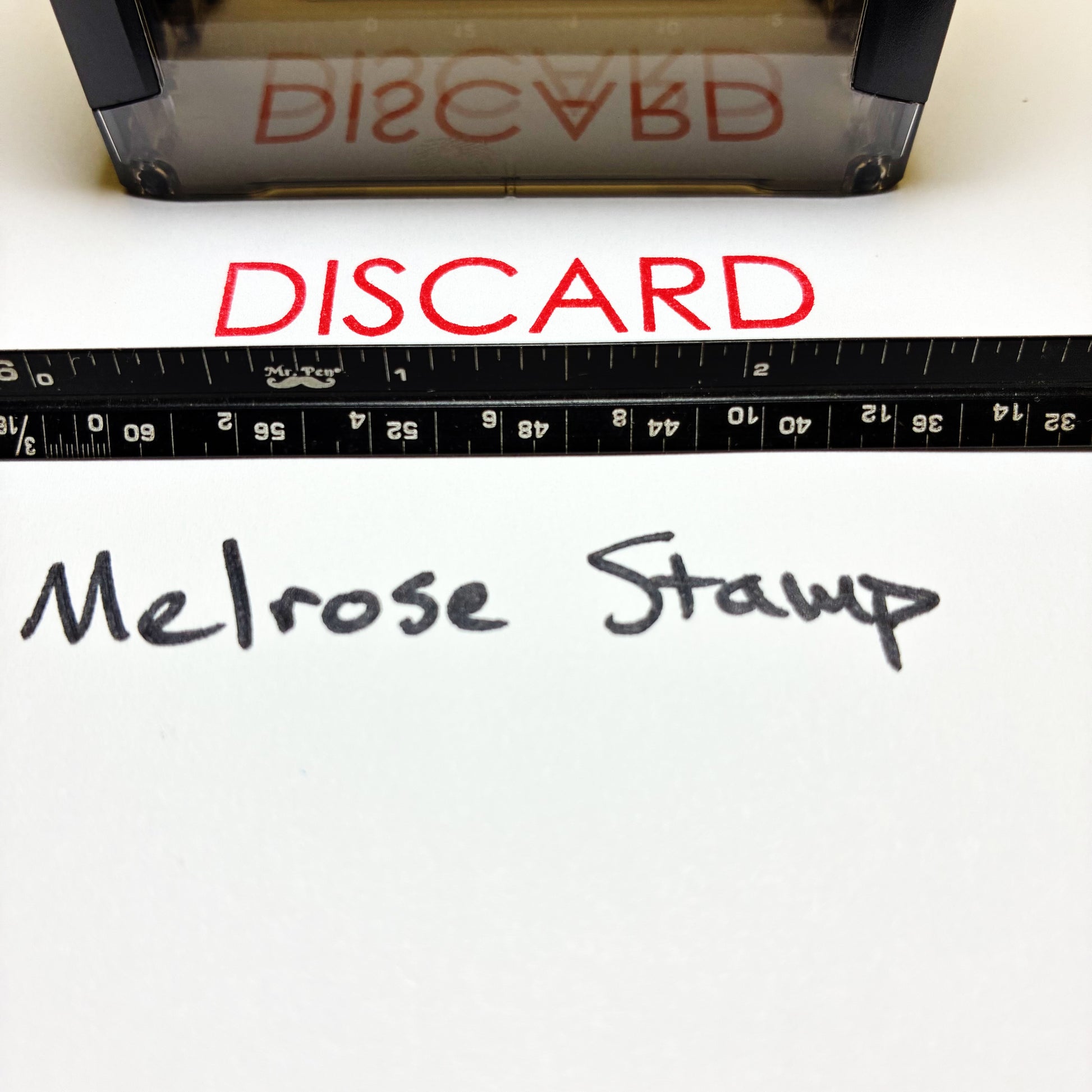 Discard rubber stamp red ink large