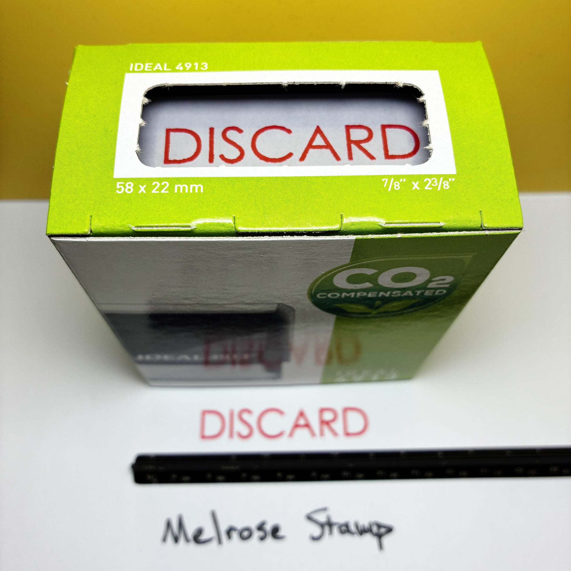 Discard rubber stamp red ink large