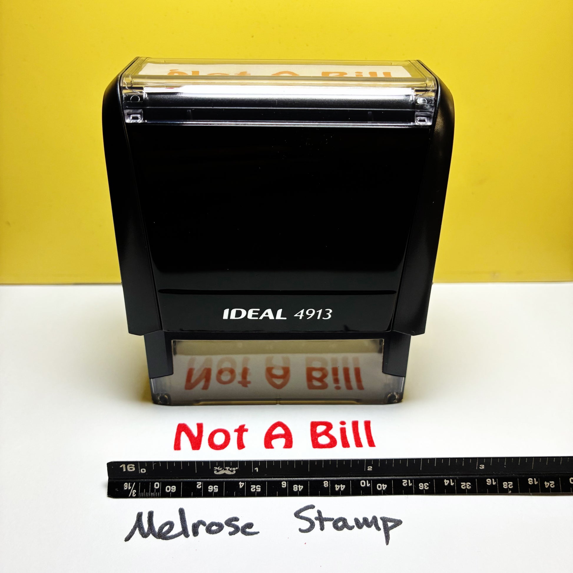 Not A Bill rubber stamp red ink large