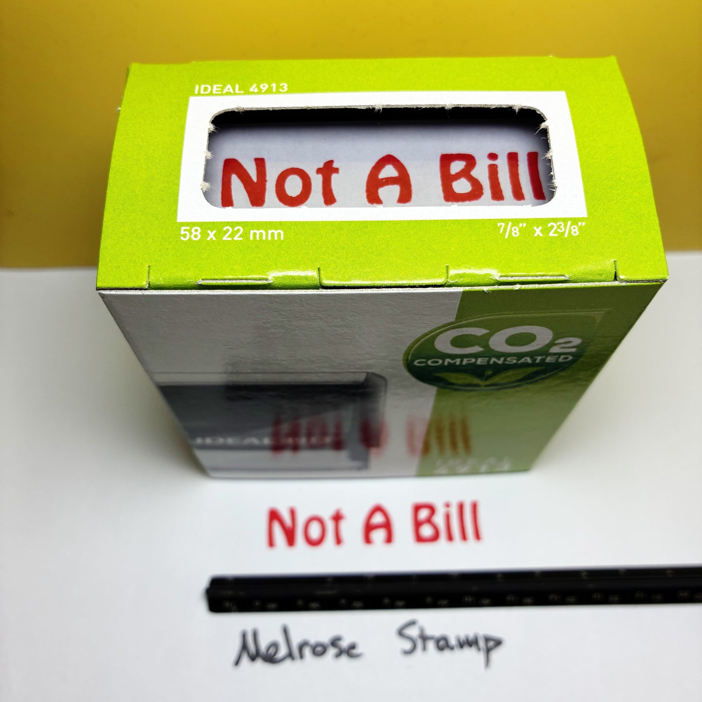 Not A Bill rubber stamp red ink large