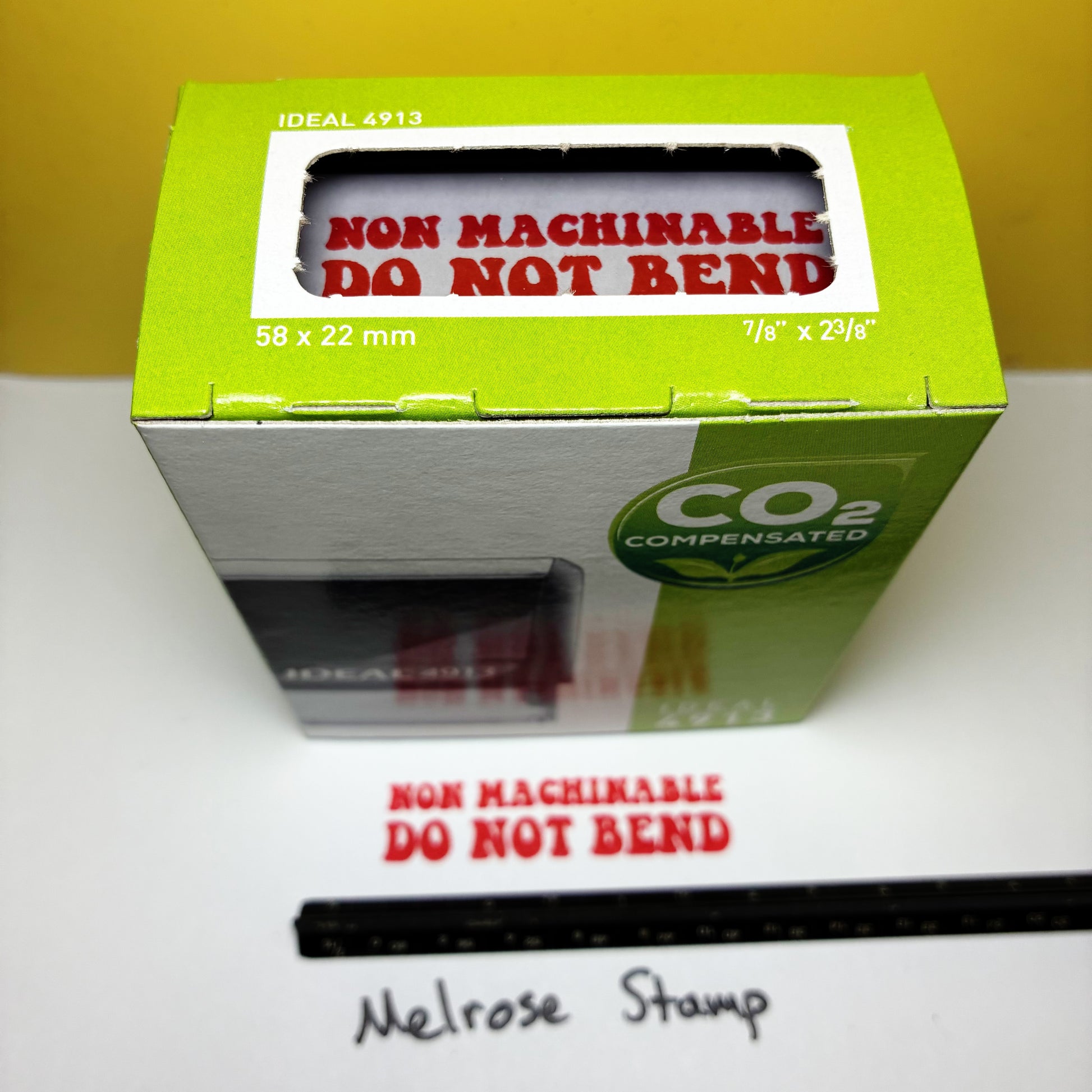 NonMachinable Do Not Bend rubber stamp red ink large