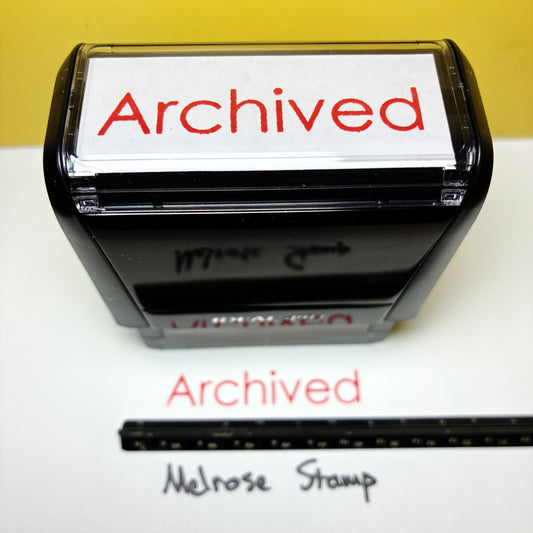 Archived rubber stamp red ink large