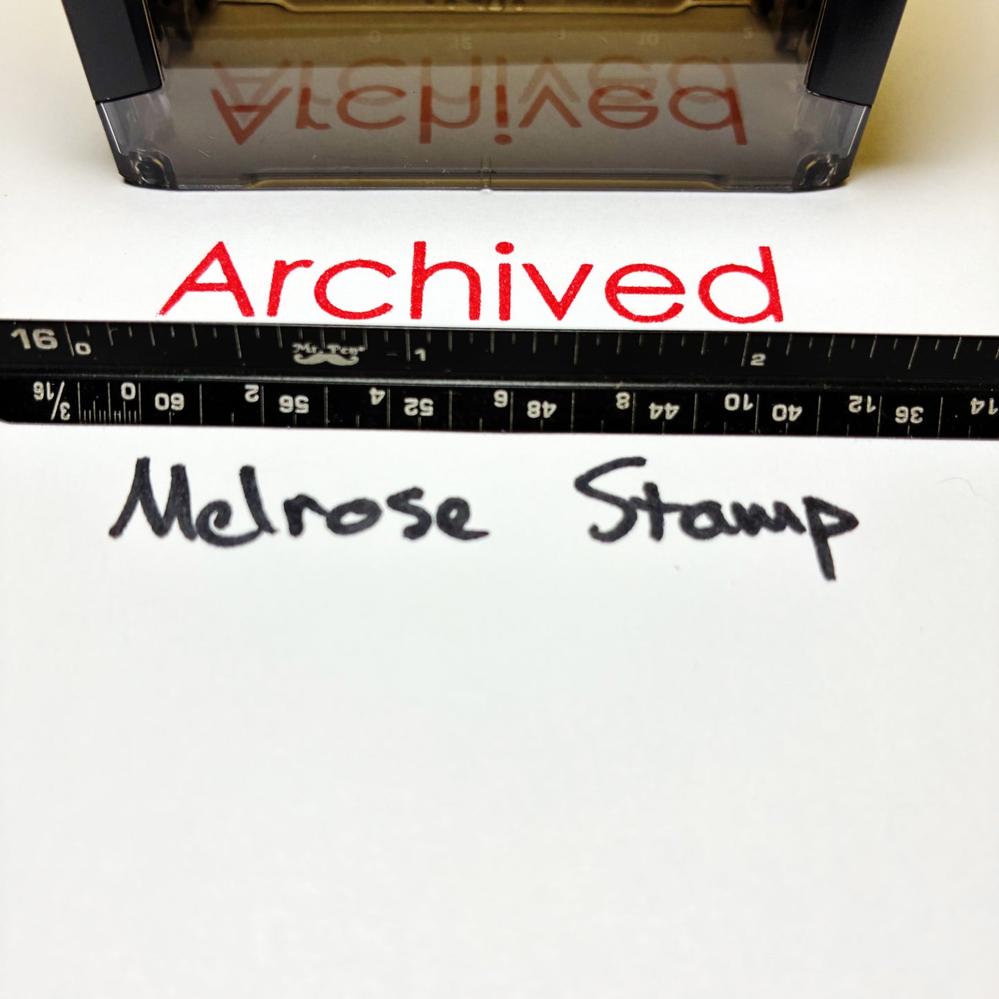 Archived rubber stamp red ink large