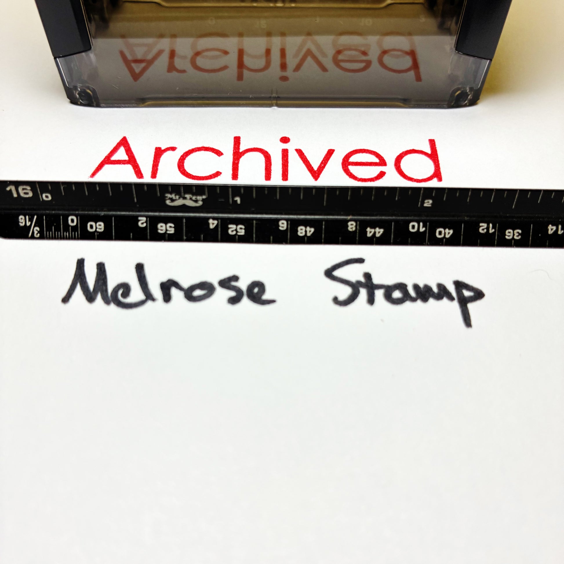 Archived rubber stamp red ink large