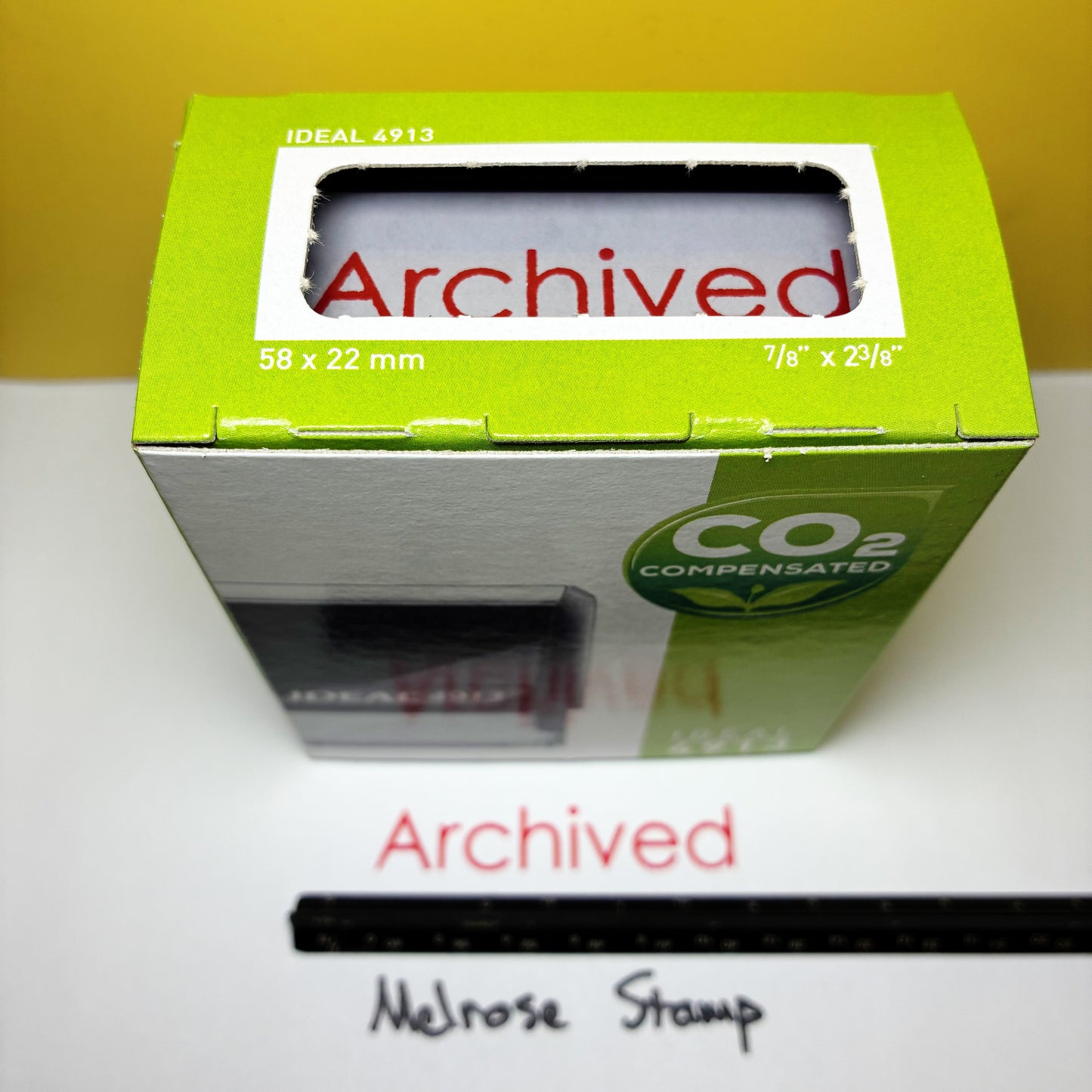 Archived rubber stamp red ink large