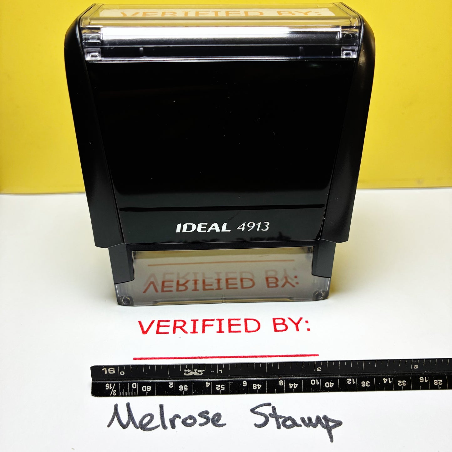 Verified By stamp red ink large