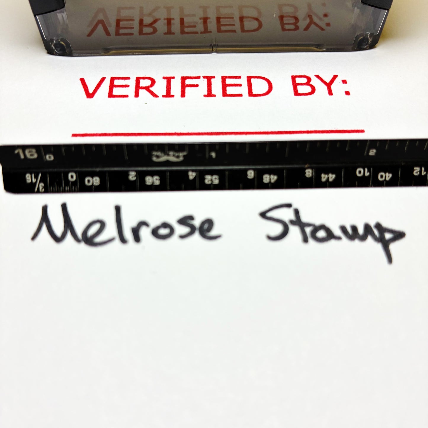 Verified By stamp red ink large