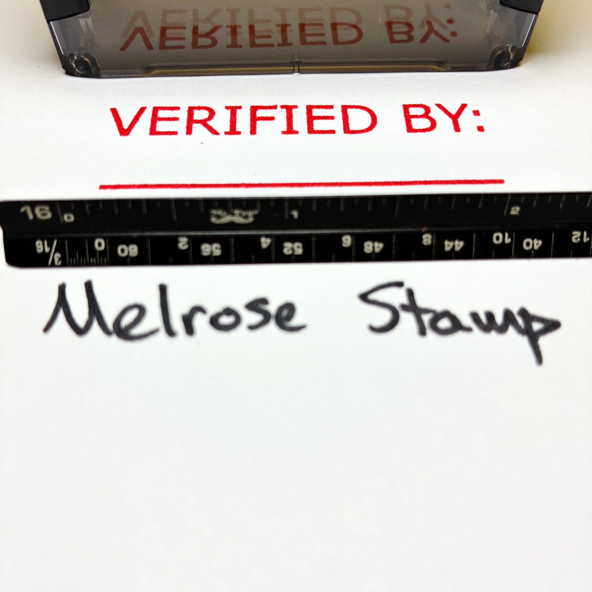 Verified By stamp red ink large