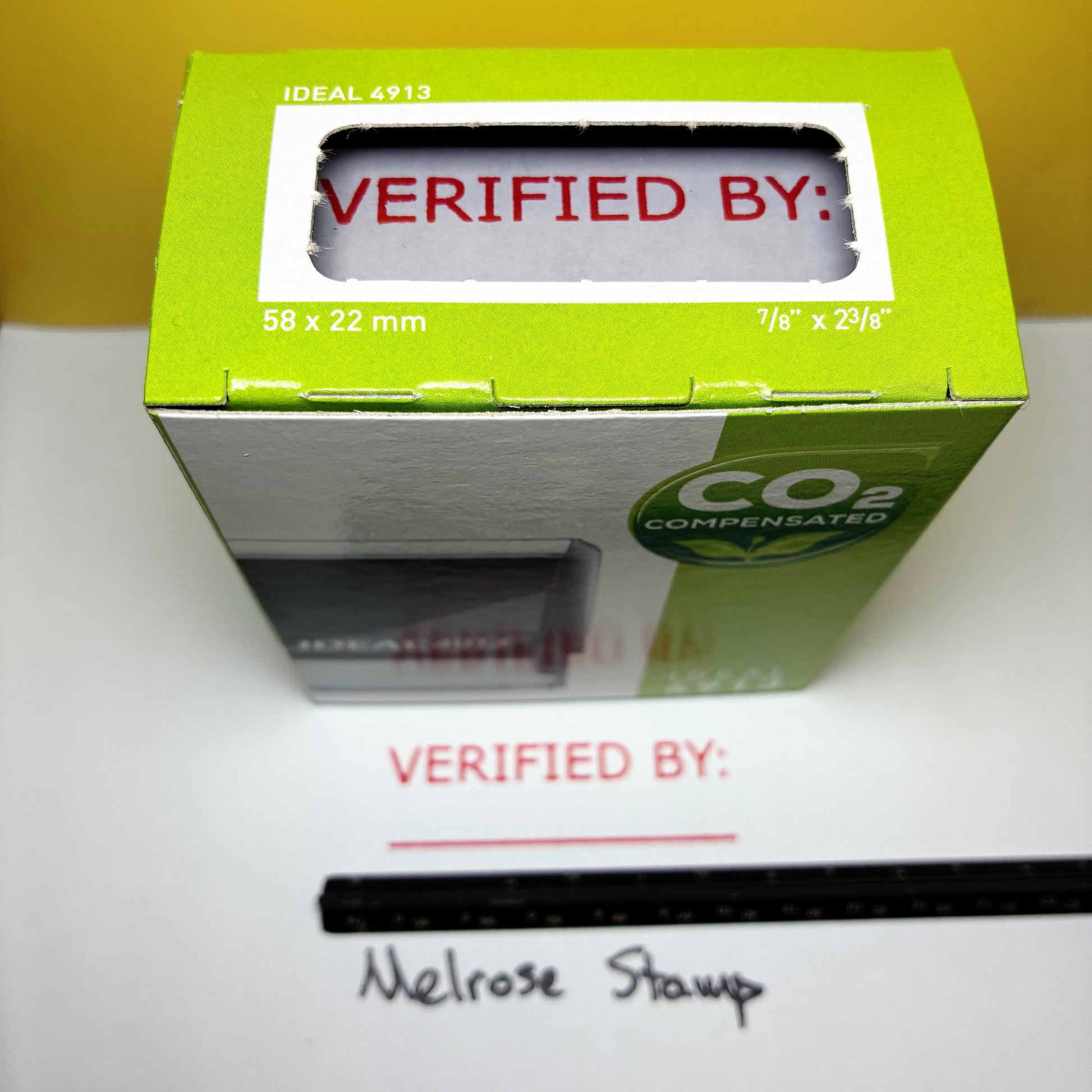 Verified By stamp red ink large