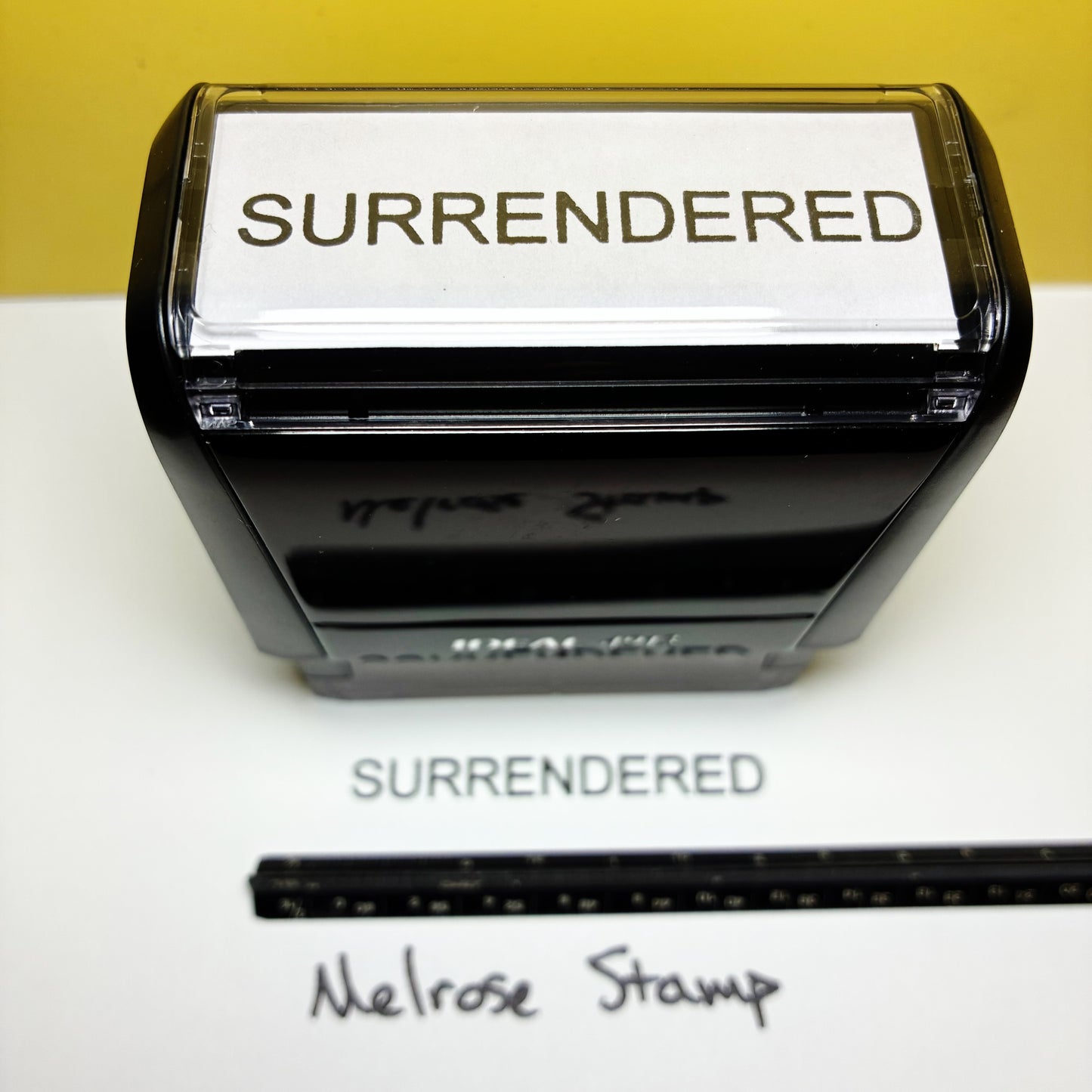 Surrendered stamp black ink large